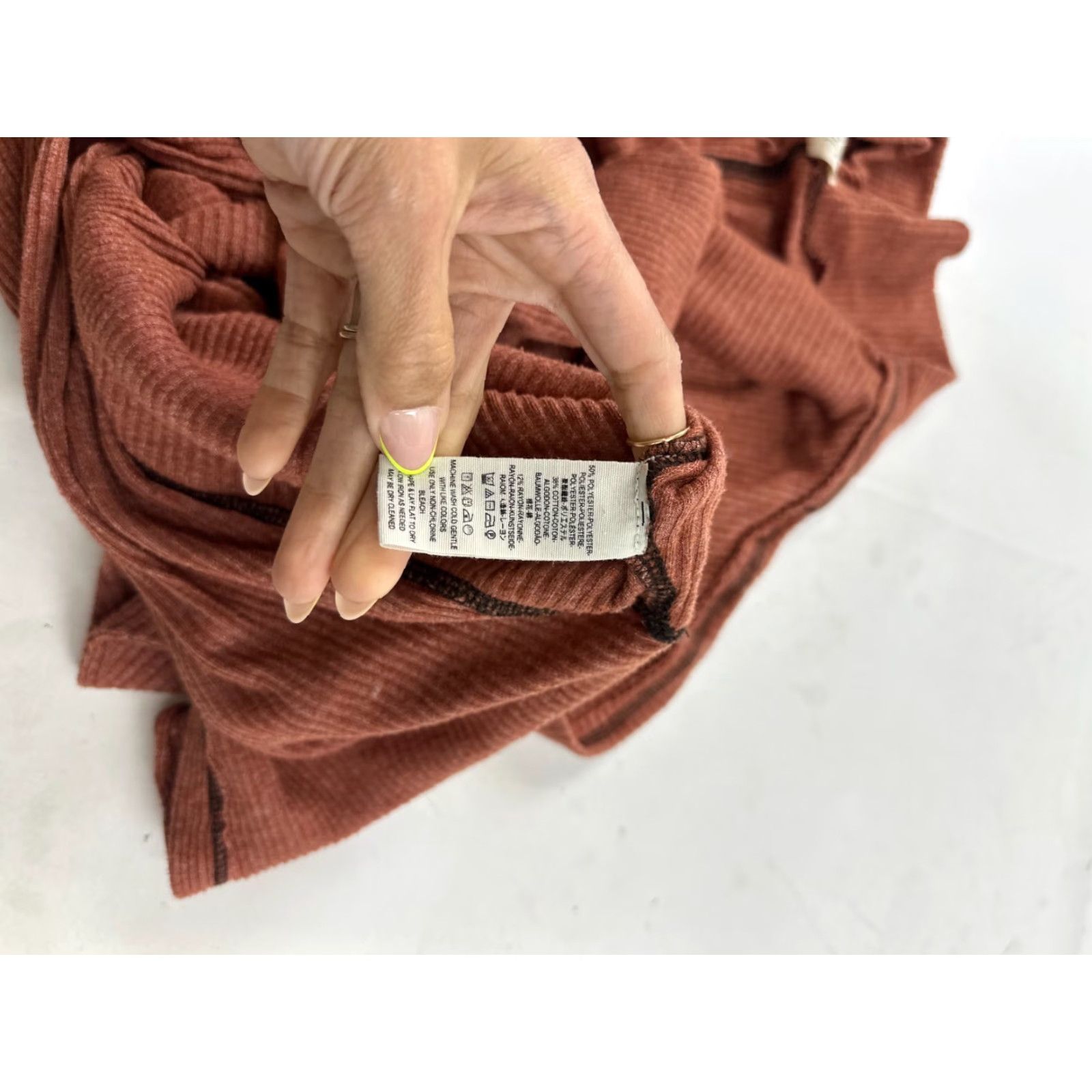 Free People Free People Shirt Womens Large Brown Ribbed Long Sleeve Londontown We The Free Size L / US 10 / IT 46 - 5 Thumbnail
