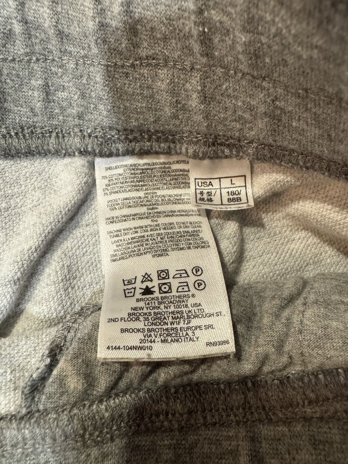 Brooks Brothers Brooks Brothers Joggers Men Heather Gray Fleece Sweatpants Size US 34 / EU 50 - 4 Thumbnail