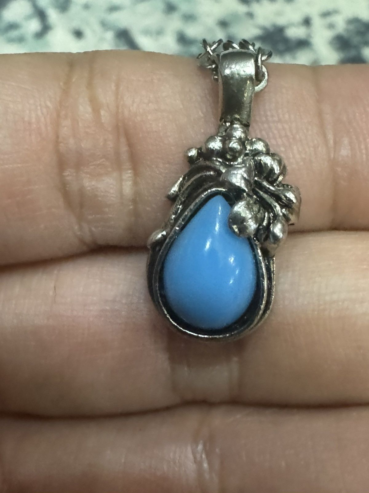 Japanese Brand × Sterling Silver × Vintage TURQUOISE PENDANT STERLING SILVER NECKLACE Size ONE SIZE - 4 Thumbnail