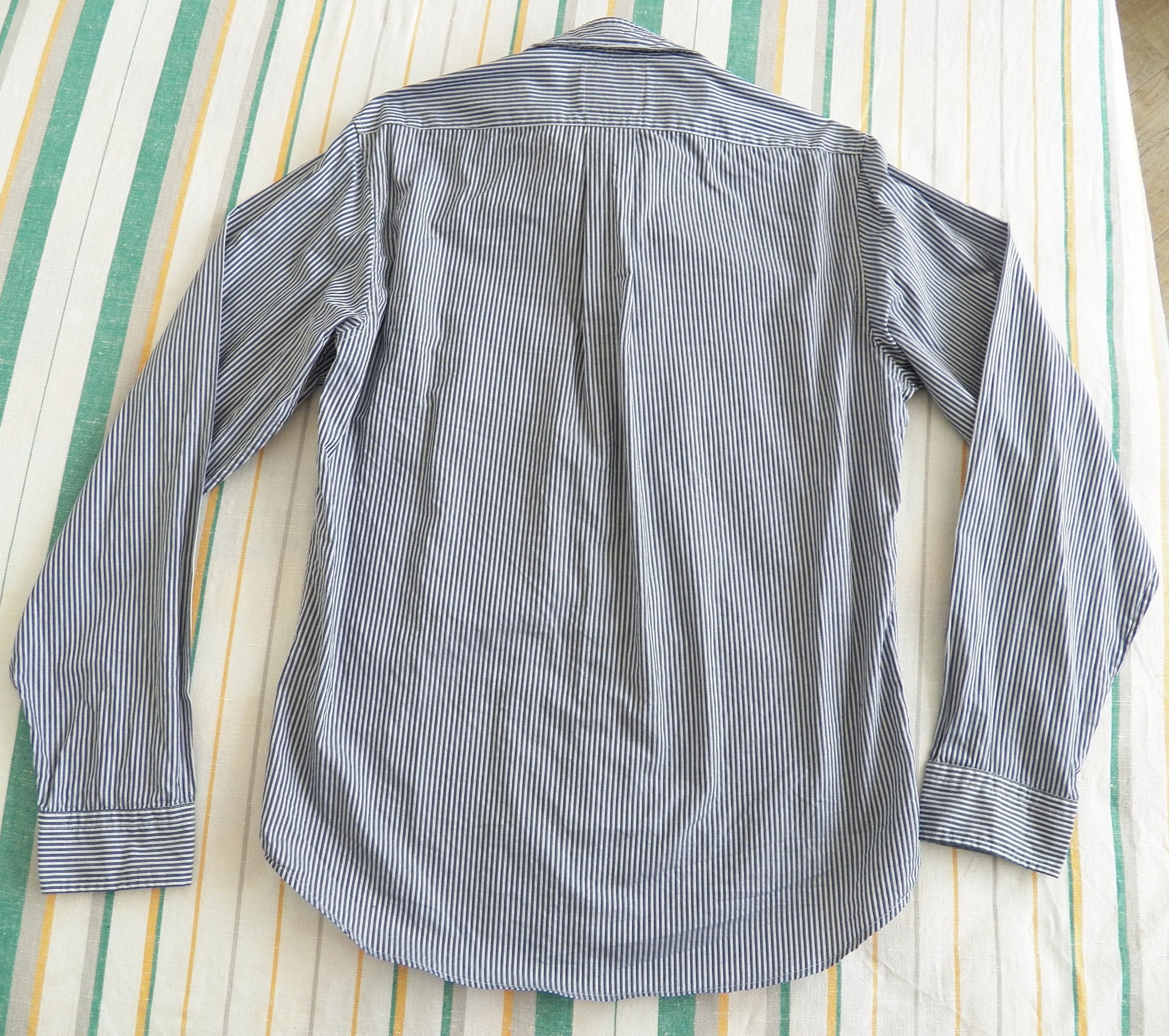 Hugo Boss Boss Orange Shirt blue stripe lightweight cotton long sleeve Size US M / EU 48-50 / 2 - 6 Thumbnail