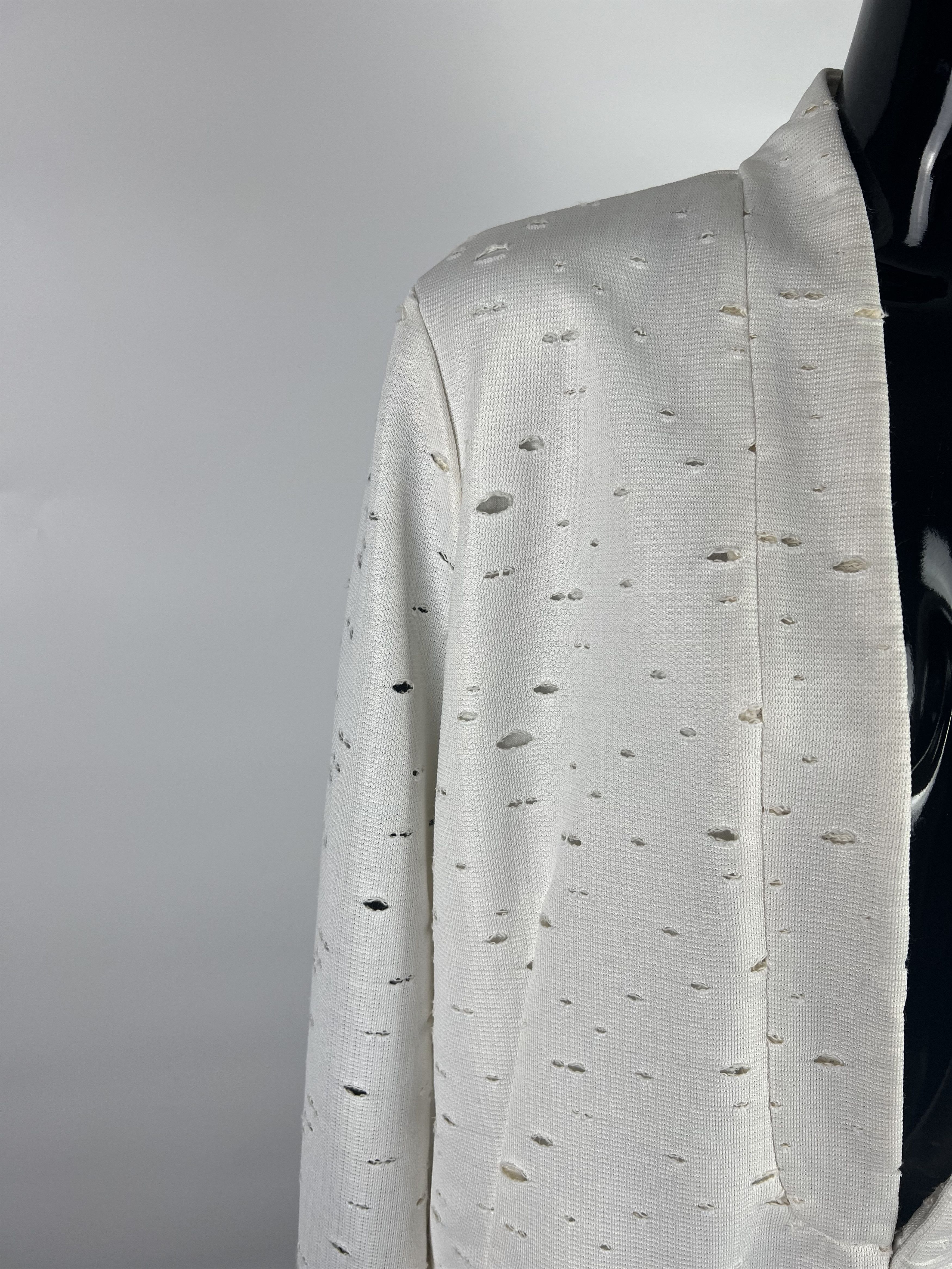 Other 8PM White Distressed Blazer Jacket Size L / US 10 / IT 46 - 6 Thumbnail