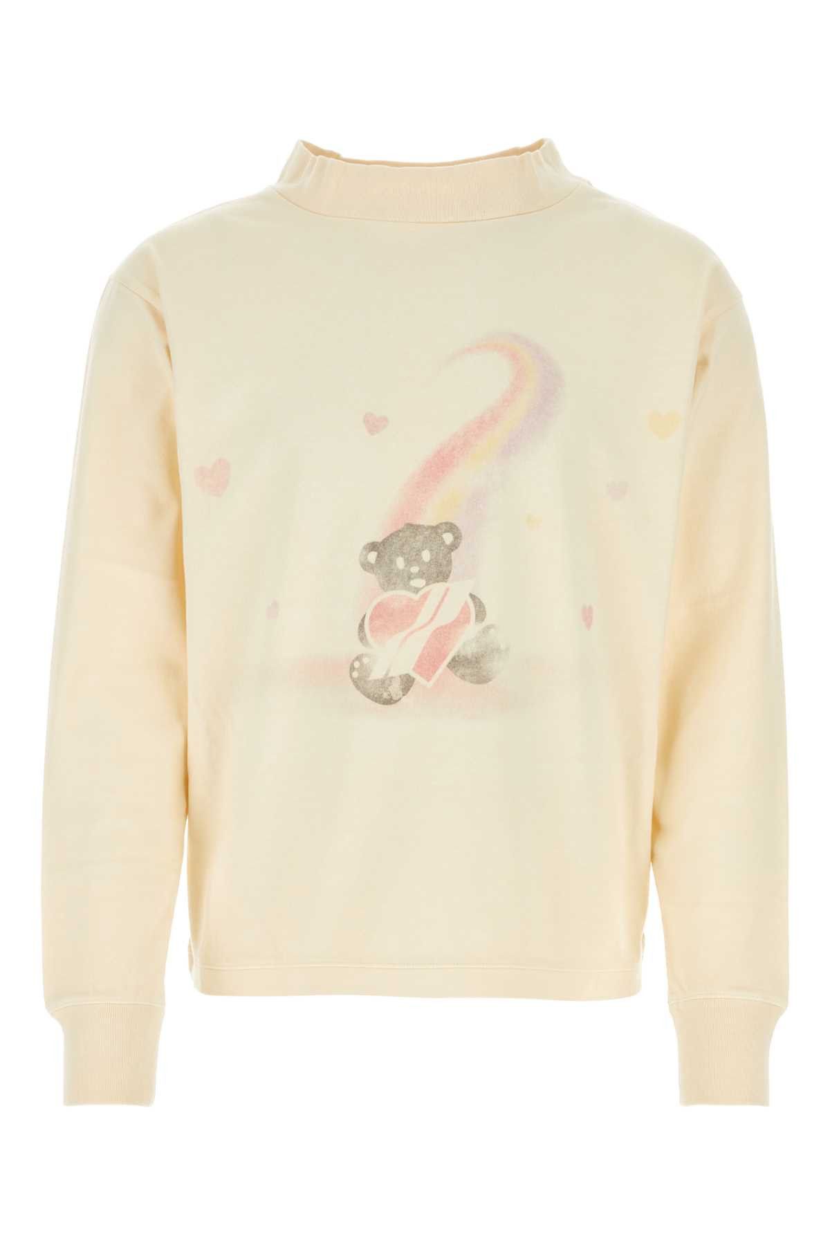 image of We11Done Cream Cotton T-Shirt in Yellow, Men's (Size XS)