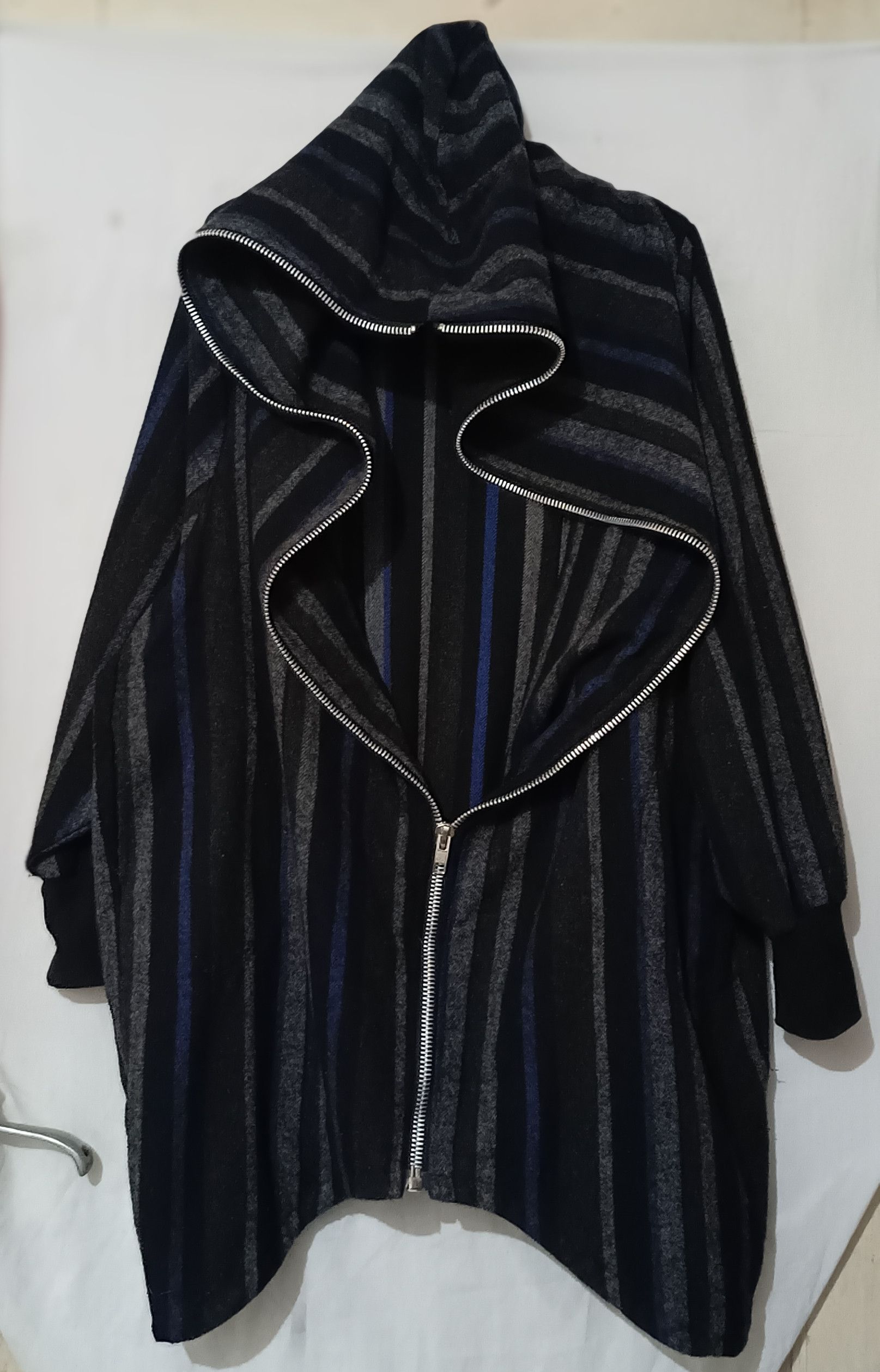 If Six Was Nine Asymmetrical Astek Wool Yohji Long Coat Full Zip Hoodie type Size US L / EU 52-54 / 3 - 2 Thumbnail