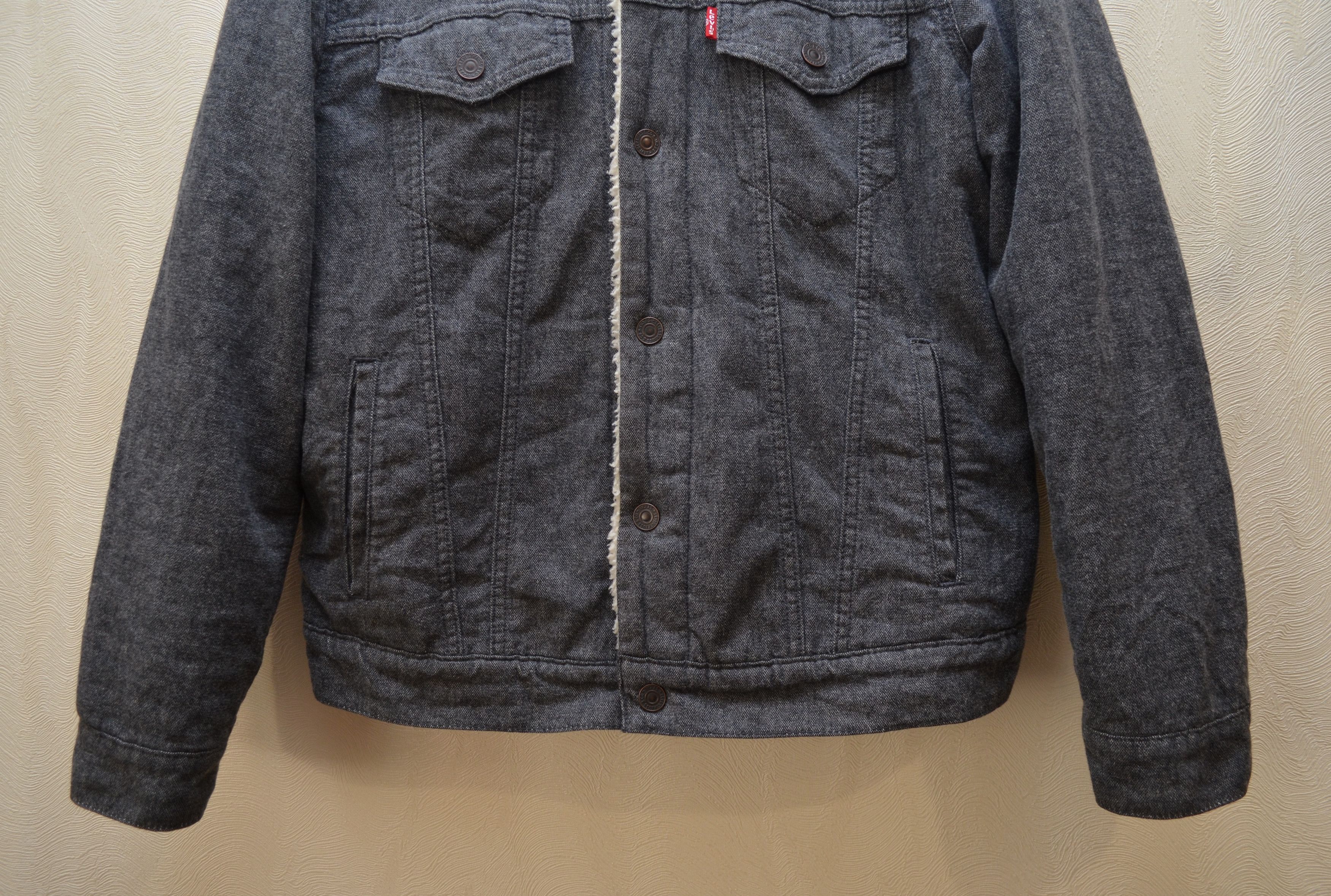 Levi's Levi's Biffy Grey Trucker Sherpa Jacket Size M Size US M / EU 48-50 / 2 - 6 Thumbnail