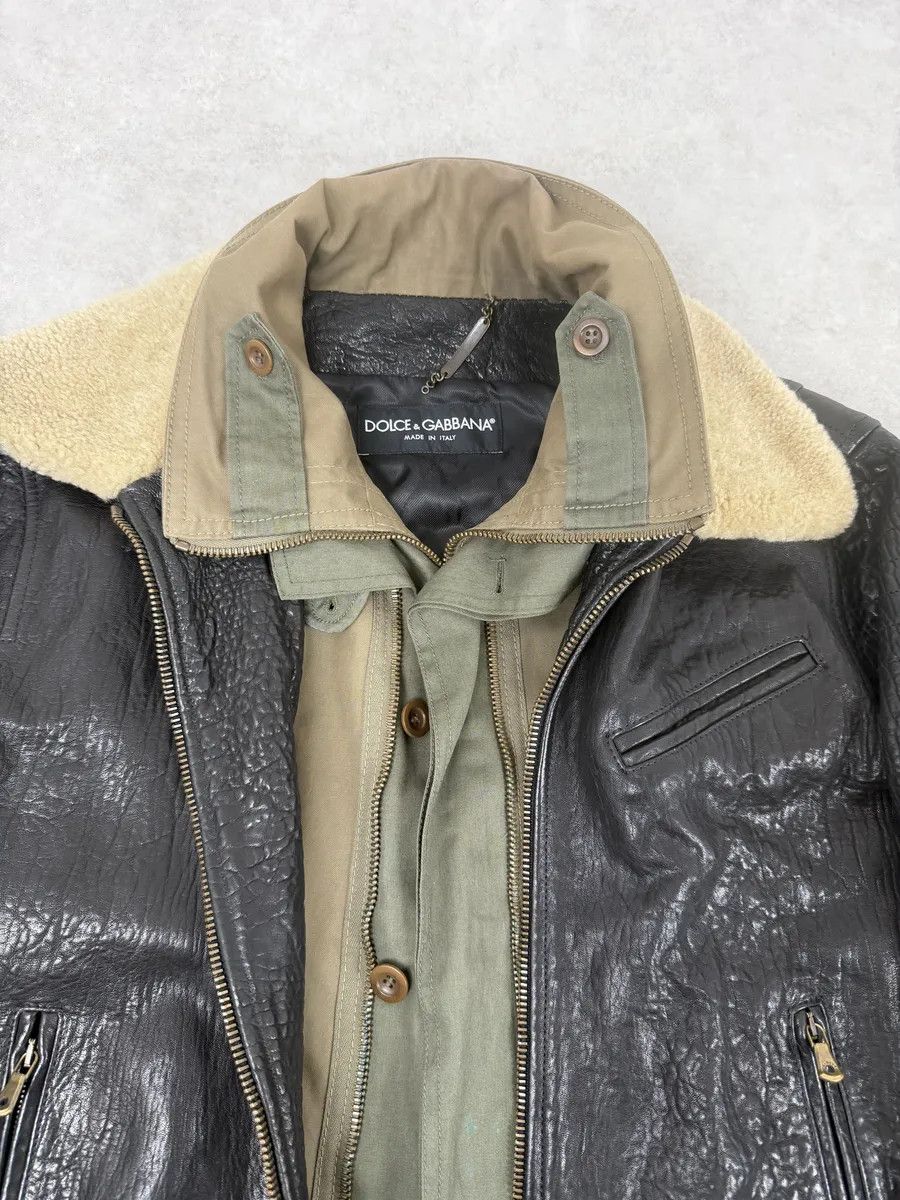 Dolce & Gabbana FW2005 Dolce & Gabbana Heavy Shearling Army Combat Leather Jacket Size US M / EU 48-50 / 2 - 14 Thumbnail