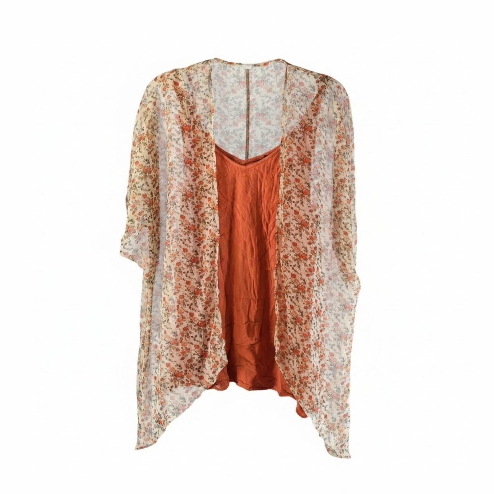 Other Torrid 3X Burn Orange Crinkle Cami Boho Resort Festival Size 3XL / US 20-22 - 2 Thumbnail