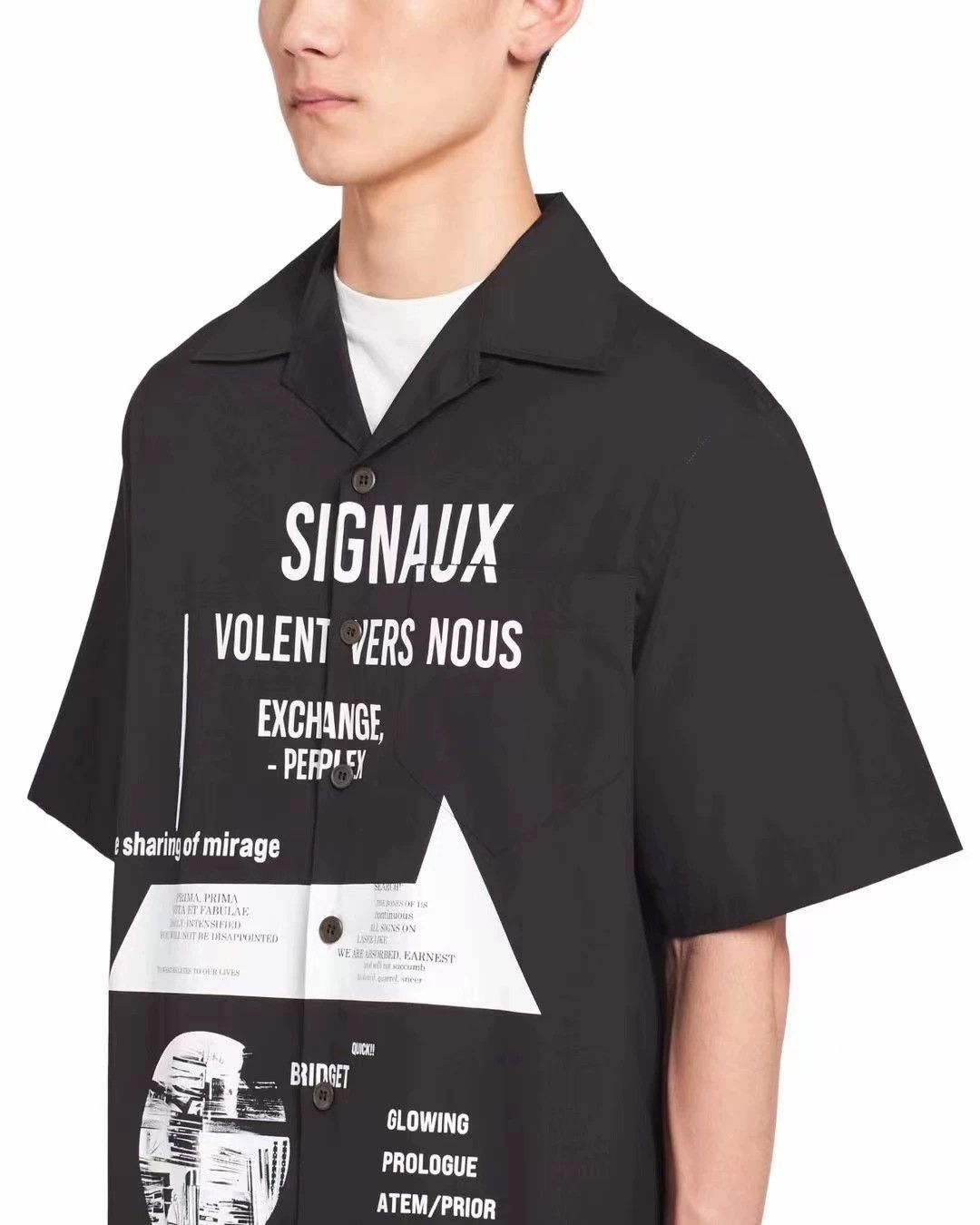 Prada Prada by Raf Simons Blk Print Shirt Archive M Size US M / EU 48-50 / 2 - 2 Thumbnail