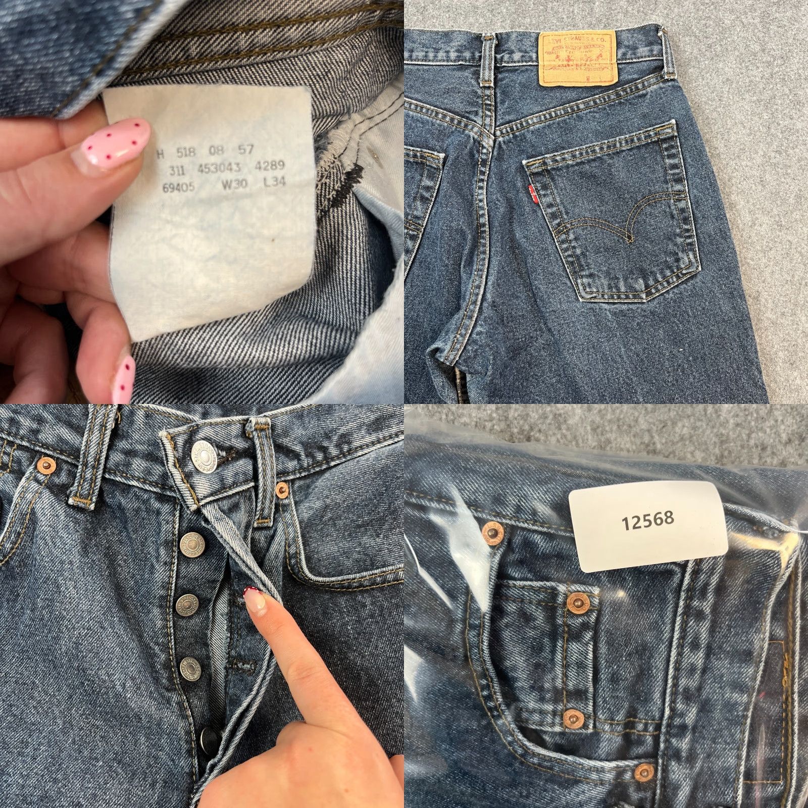 Levi's VINTAGE Levi's Mens Jeans Regular Straight 28 32 Blue 90s UK Made Button Fly Jeans Mens Regular 28x32 Blue 90s Levi's Size US 28 / EU 44 - 8 Thumbnail