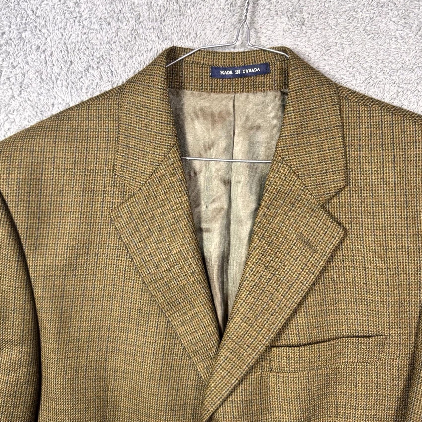 Ralph Lauren Ralph Lauren Blazer Mens 40R 3 Button Houndstooth 100% Lambswool Woolmark Brown Size 40R - 2 Thumbnail