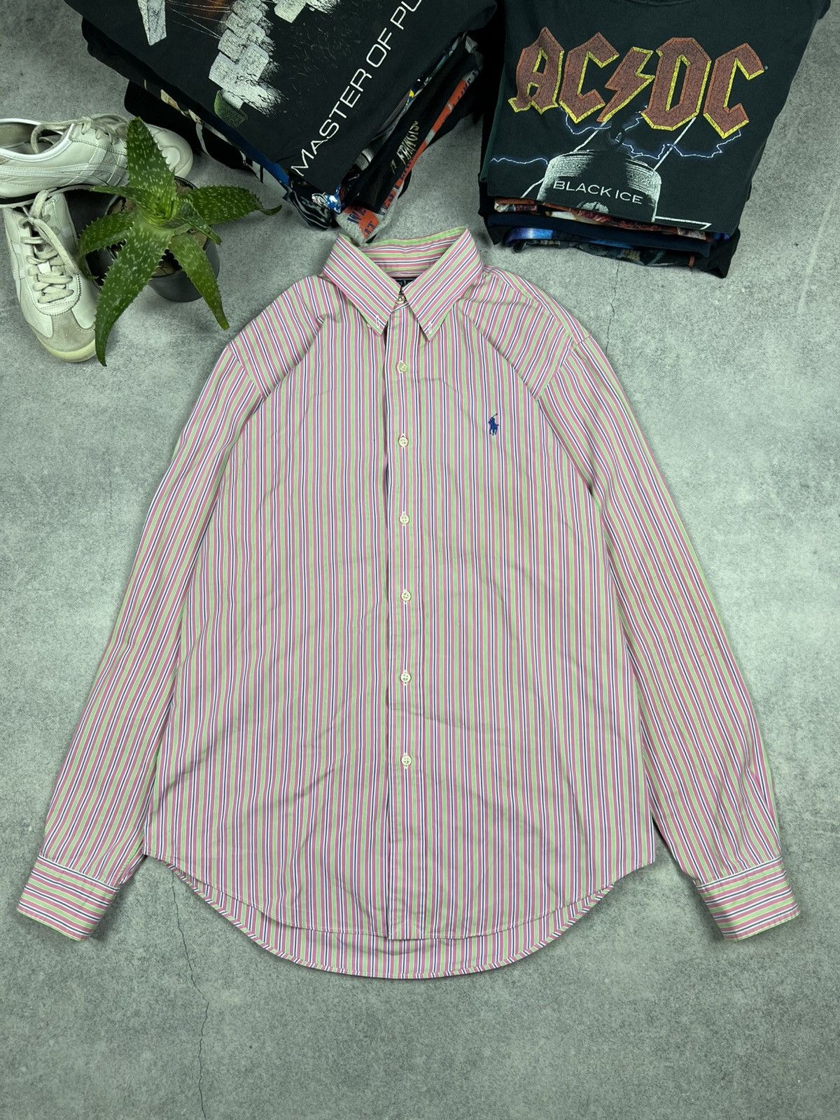 Ralph Lauren Vintage Polo Ralph Lauren Crazy Distressed Buttons Up Shirt Size US L / EU 52-54 / 3 - 1 Thumbnail