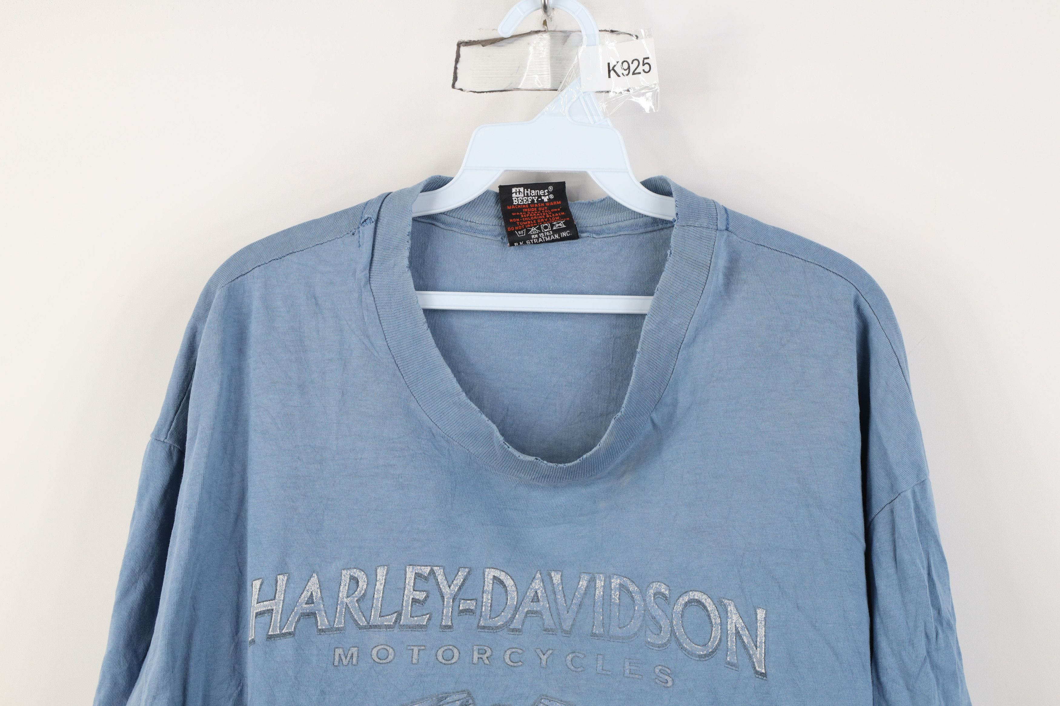 Harley Davidson Vintage 90s Harley Davidson Eagle Tribal T-Shirt Blue USA Size US XL / EU 56 / 4 - 2 Thumbnail