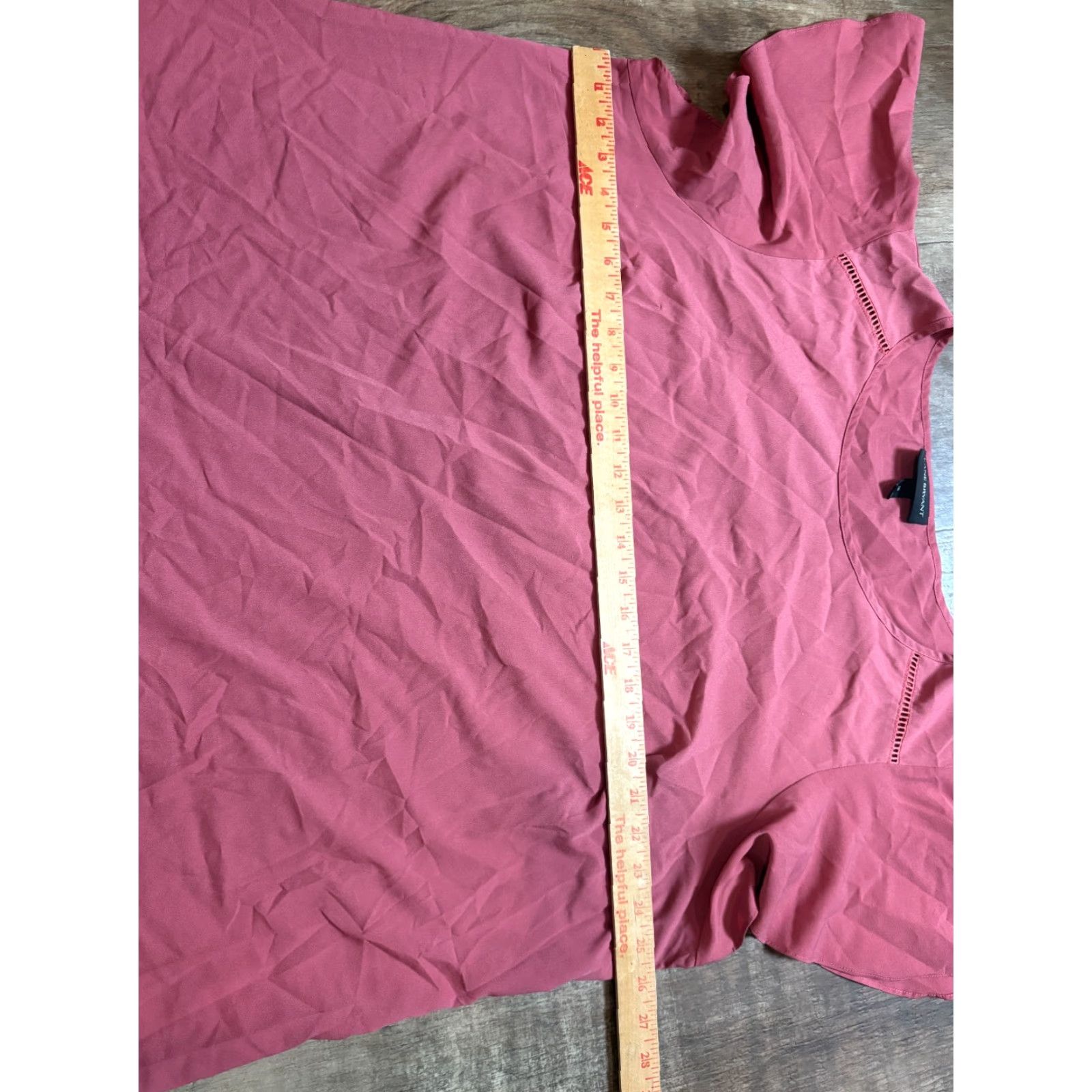 Vintage Lane Bryant Top Shirt Womens Size 20 Short Sleeve Dark Mauve Pink Solid T-Shirt Plus Womens Size 3XL / US 20-22 - 3 Thumbnail
