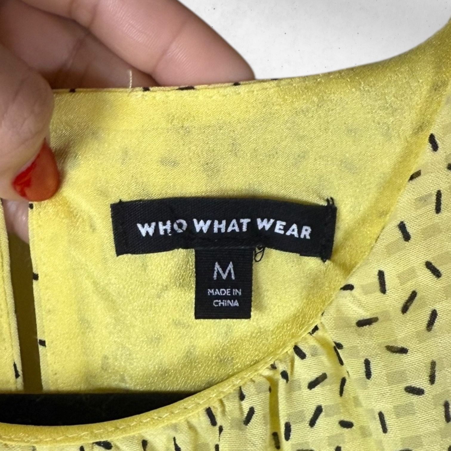 Other Who What Wear Women's M Babydoll Dress Yellow Black Confetti Size M / US 6-8 / IT 42-44 - 3 Thumbnail