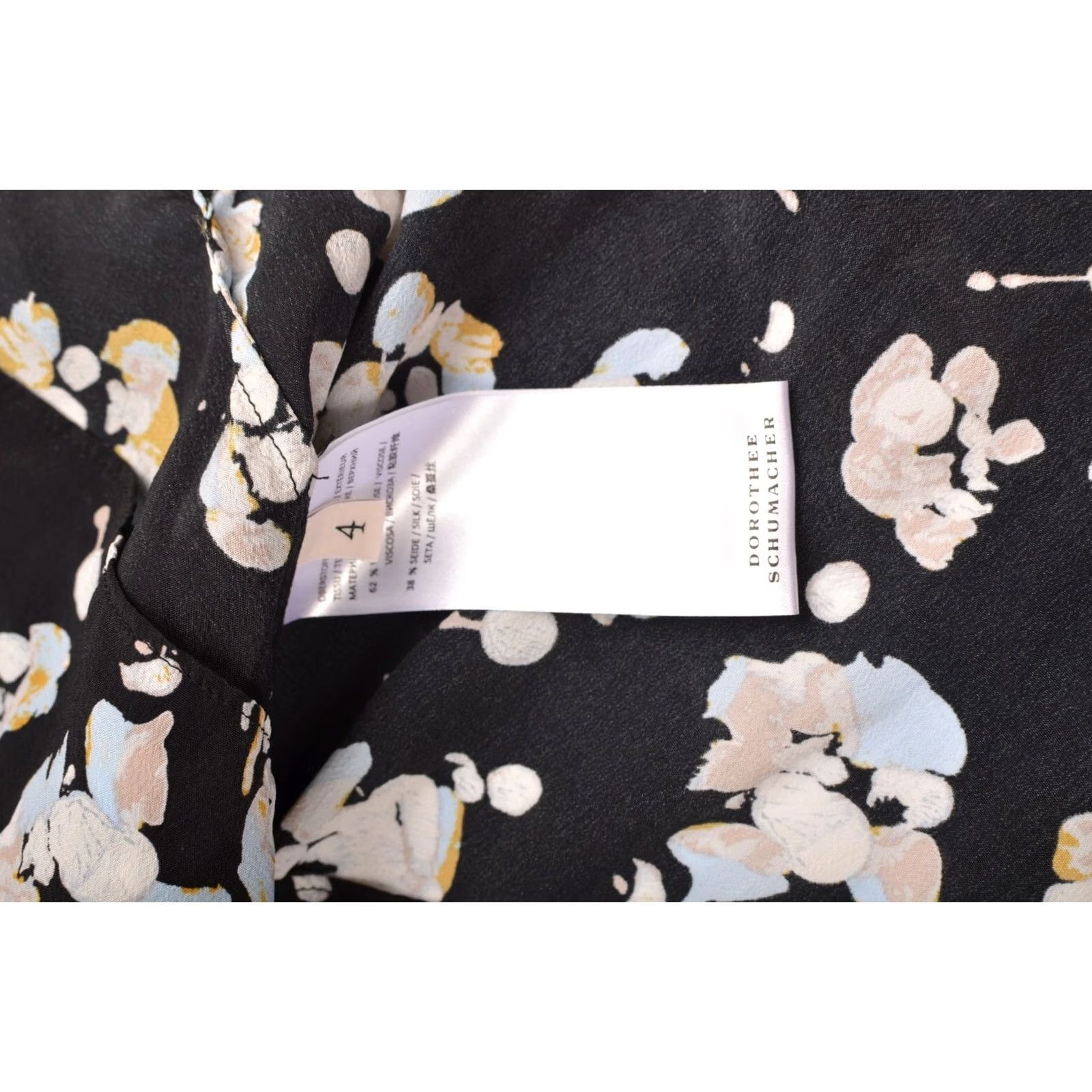 DOROTHEE SCHUMACHER Dorothee Schumaher Blouse Top Front Pocket Silk Viscose 4 Black Womens Shirt Size S / US 4 / IT 40 - 3 Thumbnail