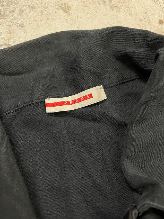 Prada Prada Black Cotton Red Linea Rossa Tape Longsleeve Polo Size US M / EU 48-50 / 2 - 9 Thumbnail