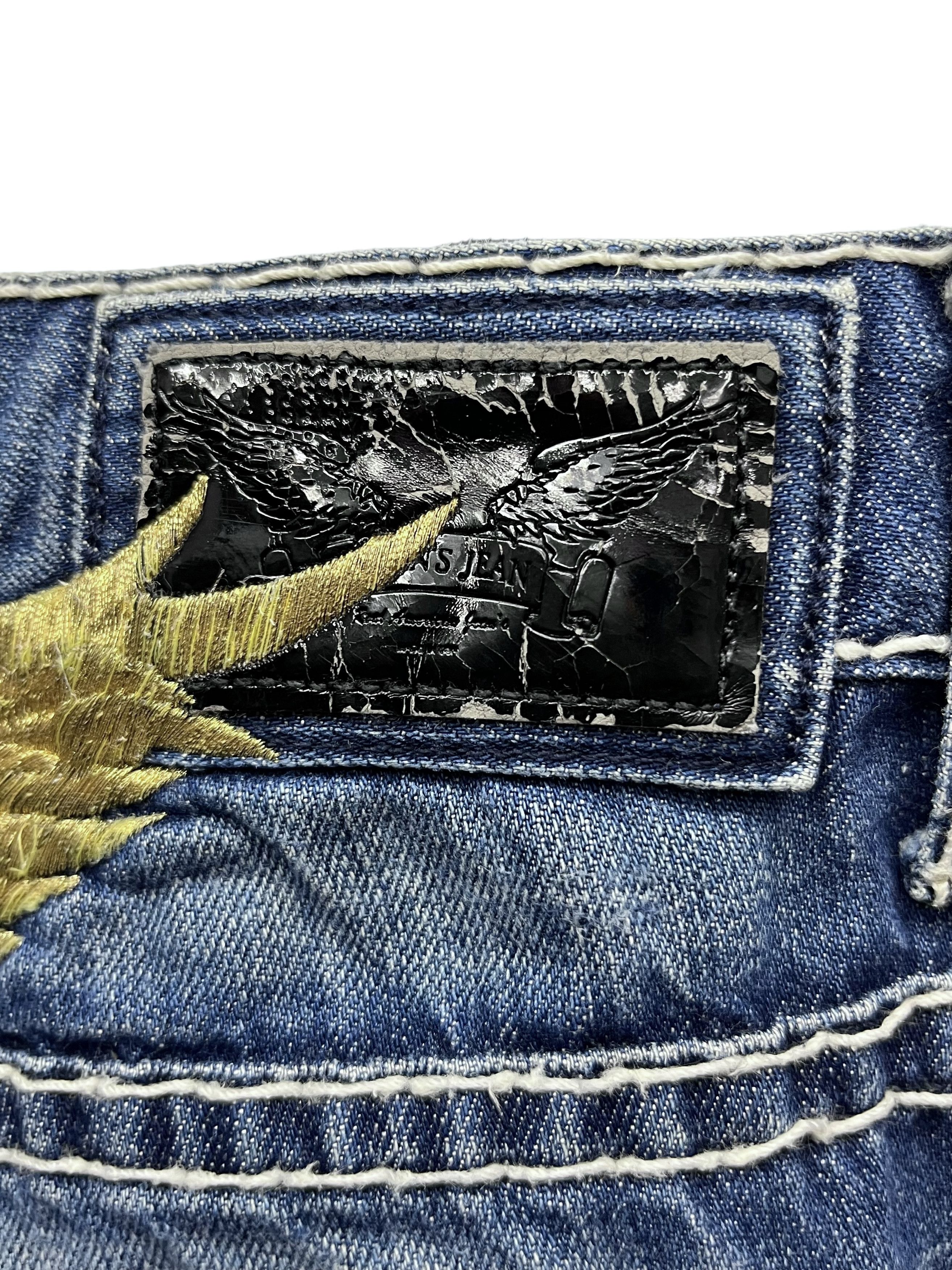 Robins Jeans 🔥ROBIN’S JEANS Gold Wings Embroidered Big Stitch Distressed Size US 38 / EU 54 - 10 Thumbnail