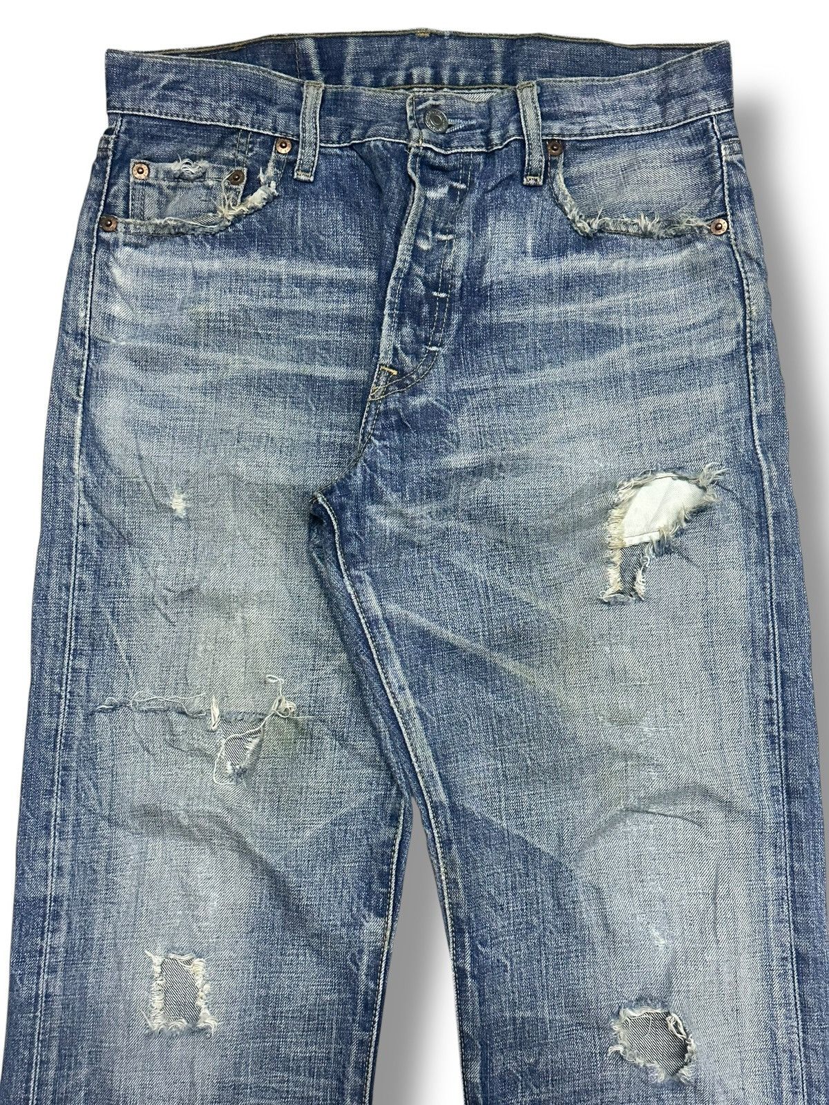 Levi's Levis 501 Vintage 90's Distressed & Faded Style Baggy Loose Size US 31 - 4 Thumbnail
