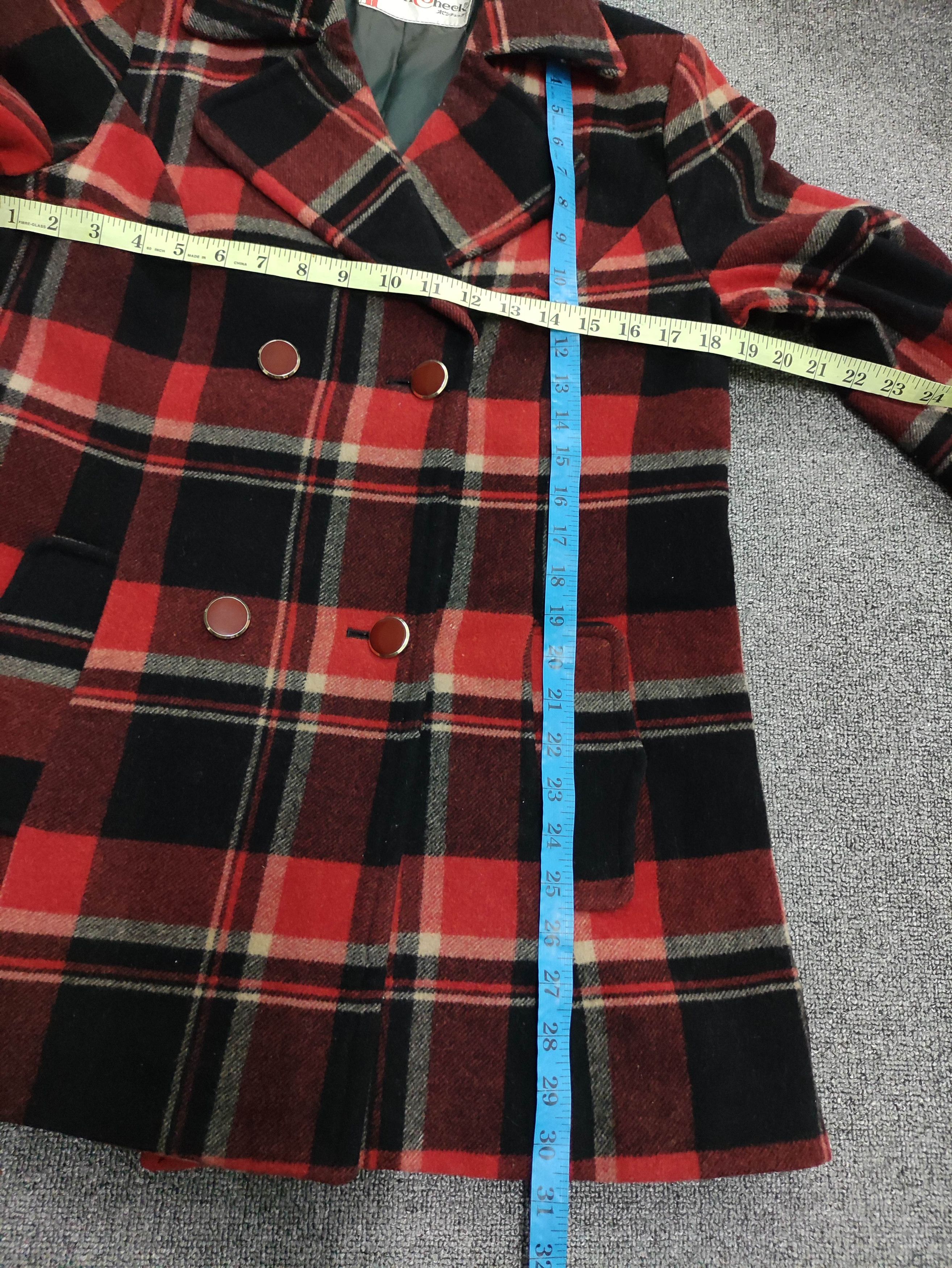 Japanese Brand Vintage Wool Blend Plaid Double Brusted Bon Check Size S / US 4 / IT 40 - 10 Thumbnail