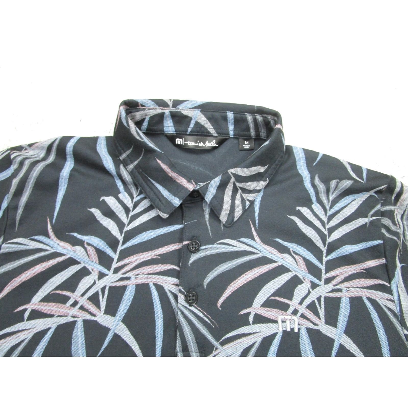 TravisMathew Travis Mathew Polo Shirt Mens Black Palm Leaf Pima Cotton Golf Print Medium Size US M / EU 48-50 / 2 - 3 Thumbnail