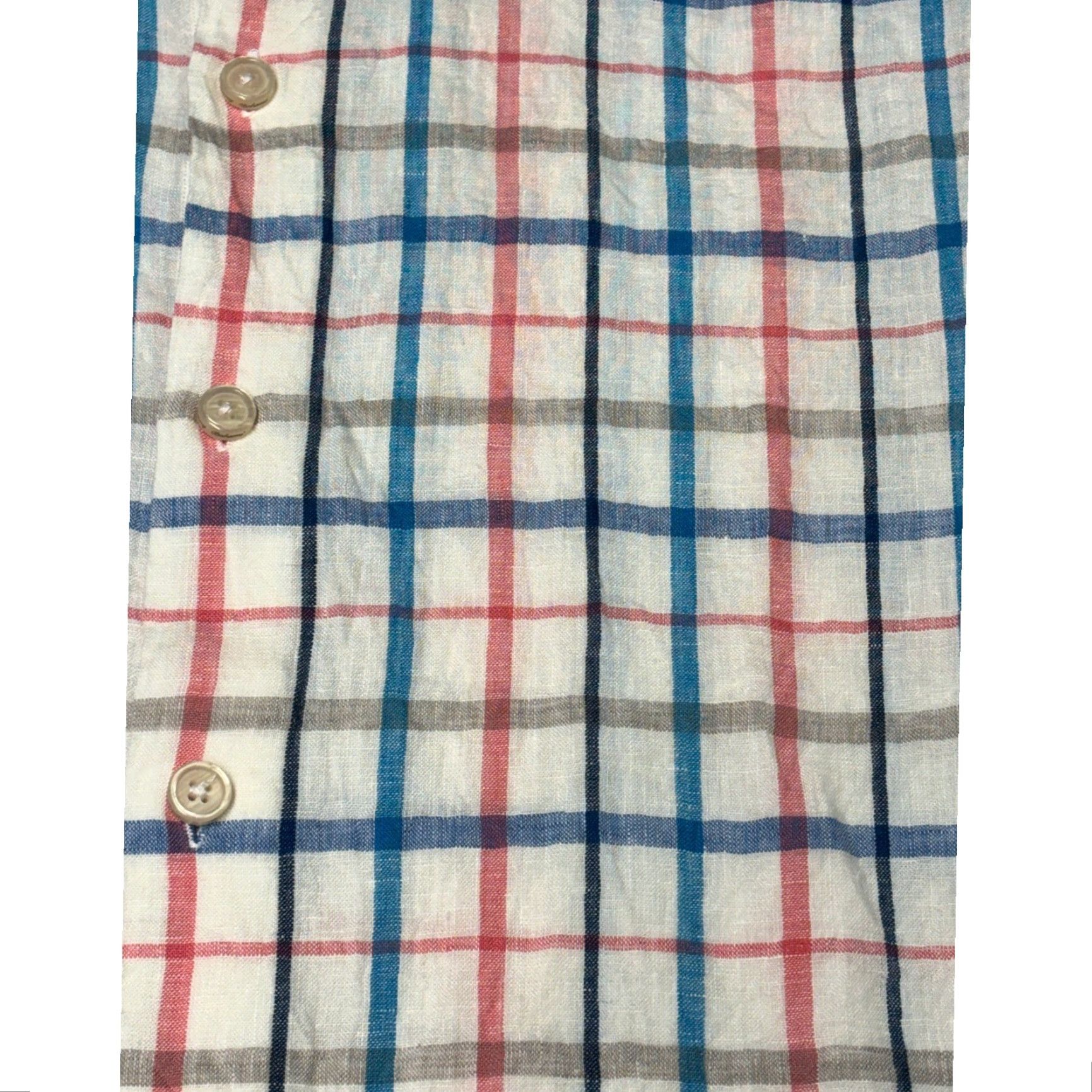 Tommy Bahama Tommy Bahama Short Sleeve Button-Up Shirt Plaid Linen XX L Mens White Size US XXL / EU 58 / 5 - 2 Thumbnail