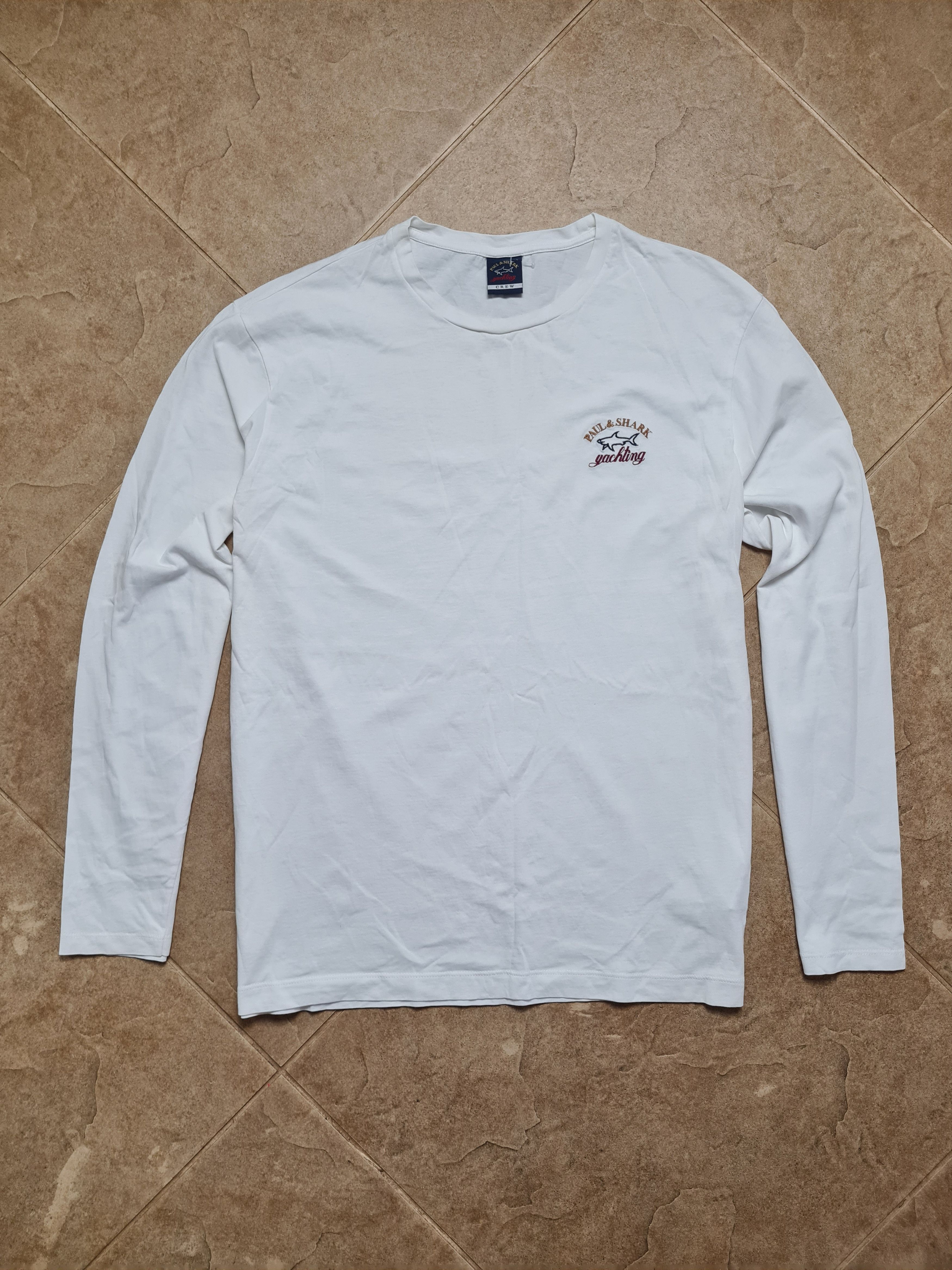 Paul & Shark Authentic Paul & Shark White Long Sleeve Tee Yachting Logo Size US L / EU 52-54 / 3 - 1 Thumbnail