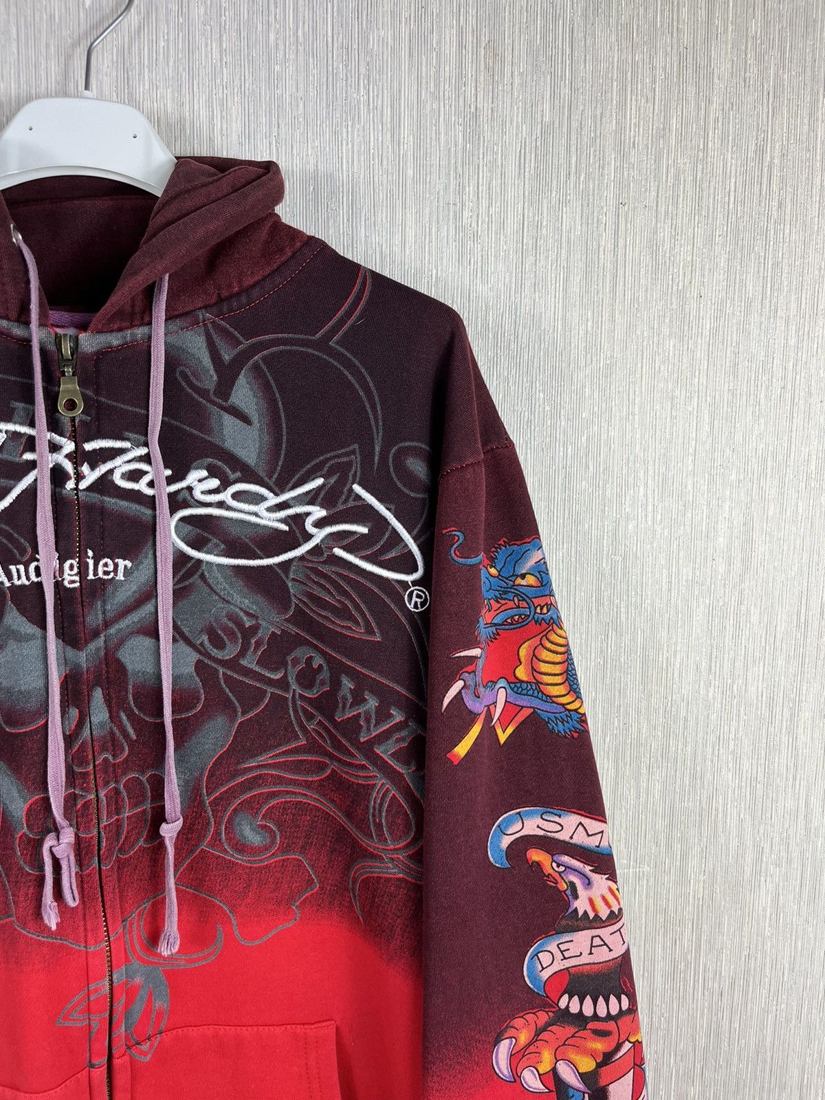 Christian Audigier × Ed Hardy × Vintage Vintage Ed Hardy Christian Audigier y2k zip hoodie ombre Size US L / EU 52-54 / 3 - 3 Thumbnail