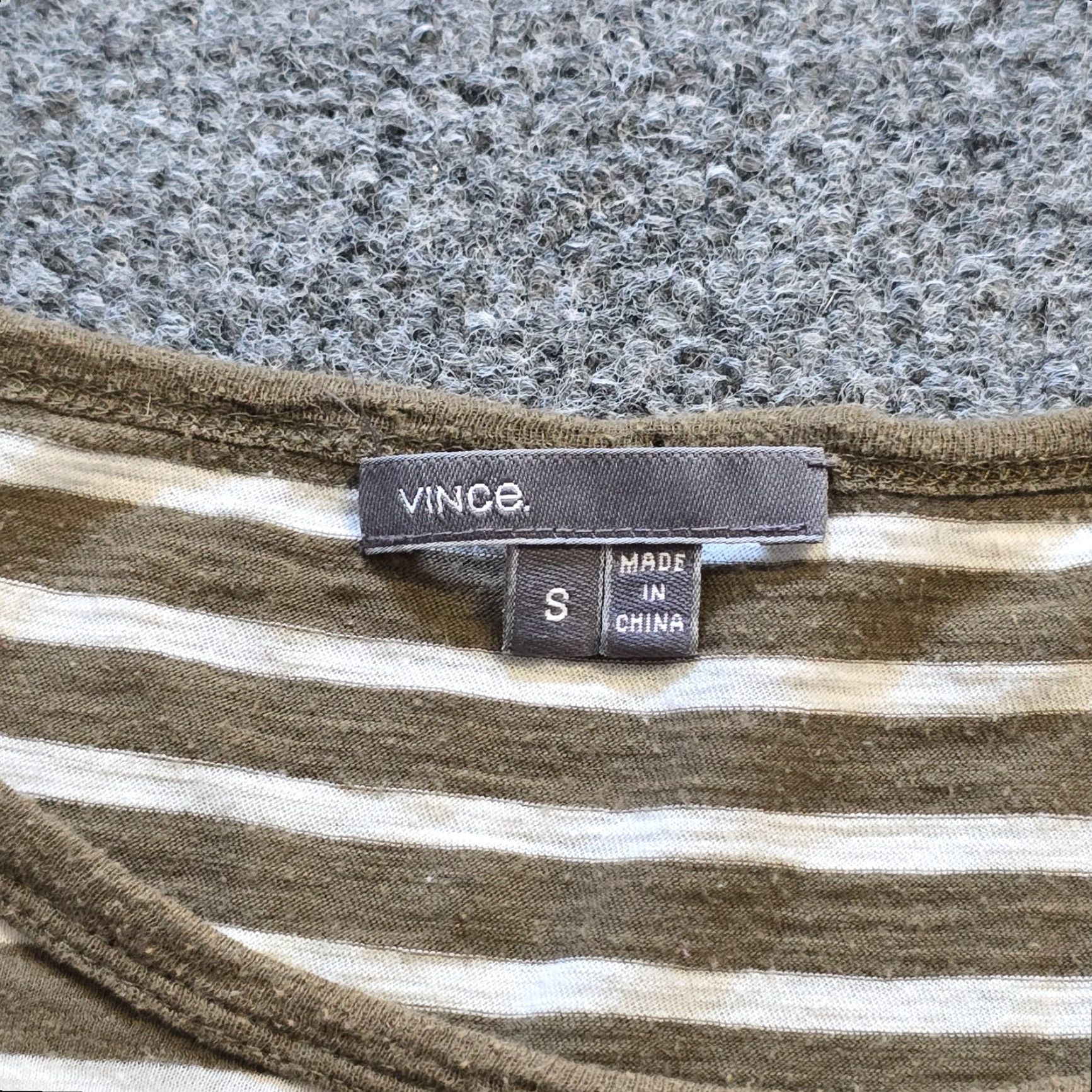 Vince Vince Top Womens Size S Green Striped Long Sleeve Stretch Casual Shirt Size S / US 4 / IT 40 - 3 Thumbnail