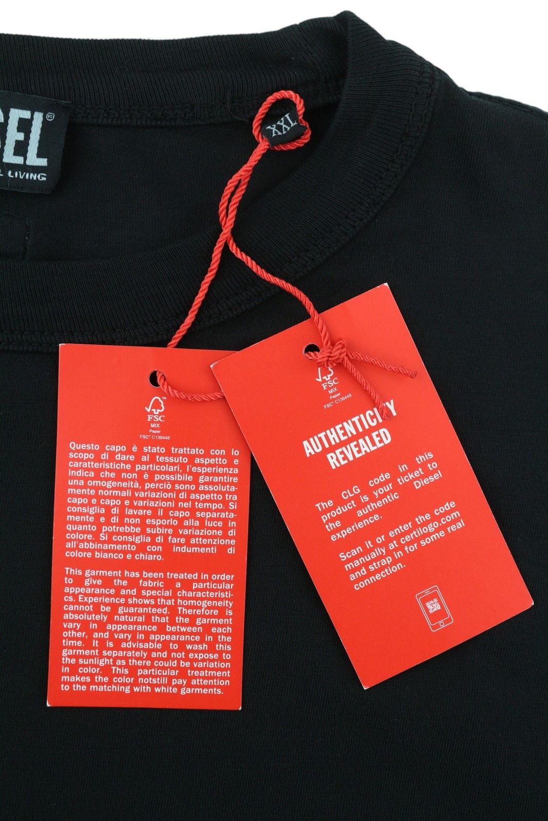 Diesel T-SHULA 2XL Black d Crew Collar Tricot T-Shirt 85141 Size US XXL / EU 58 / 5 - 6 Thumbnail