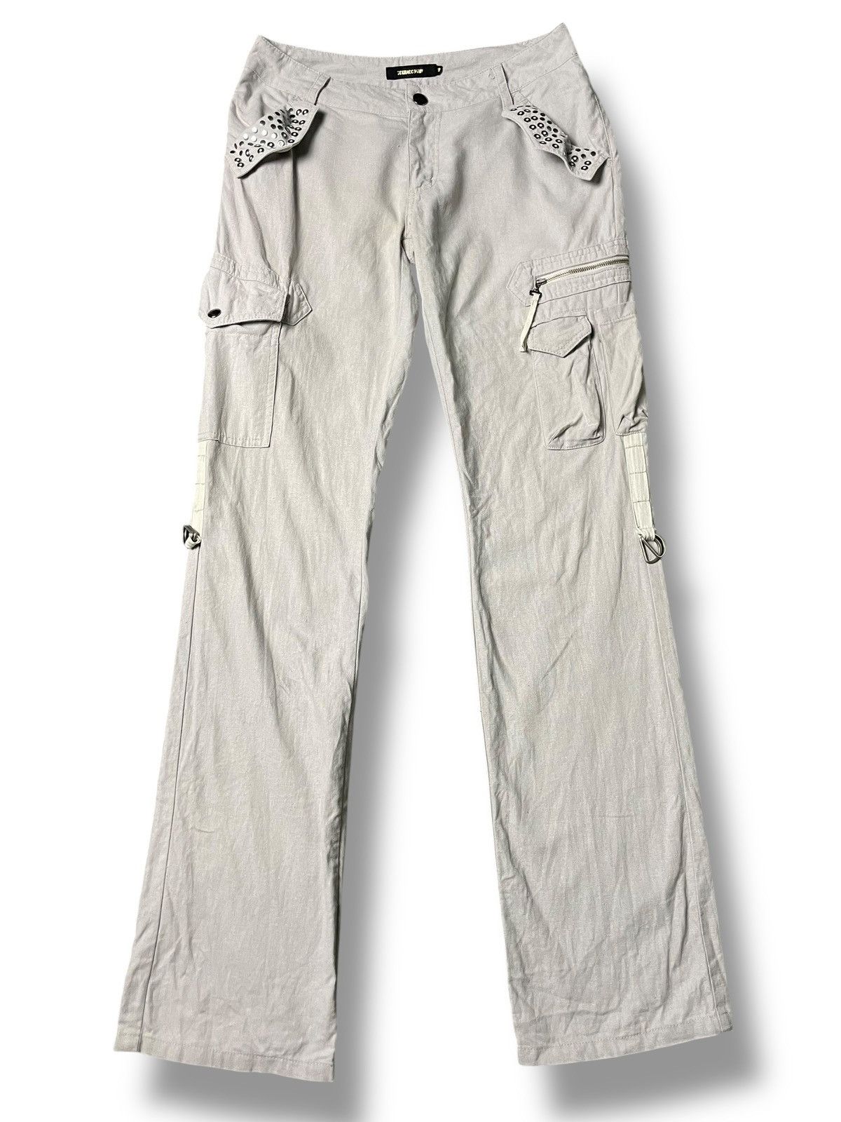 TORNADO MART Linen Cargo Pants (91)