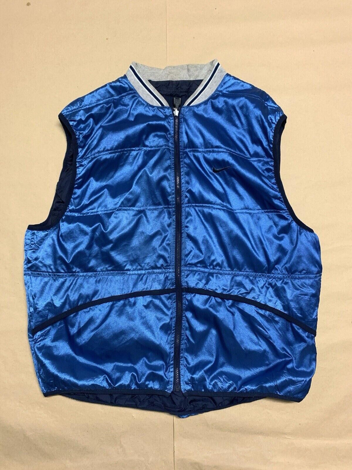 Nike Vintage 90s Nike Swoosh Vest Blue Men's Size XLarge Size US XL / EU 56 / 4 - 1 Thumbnail