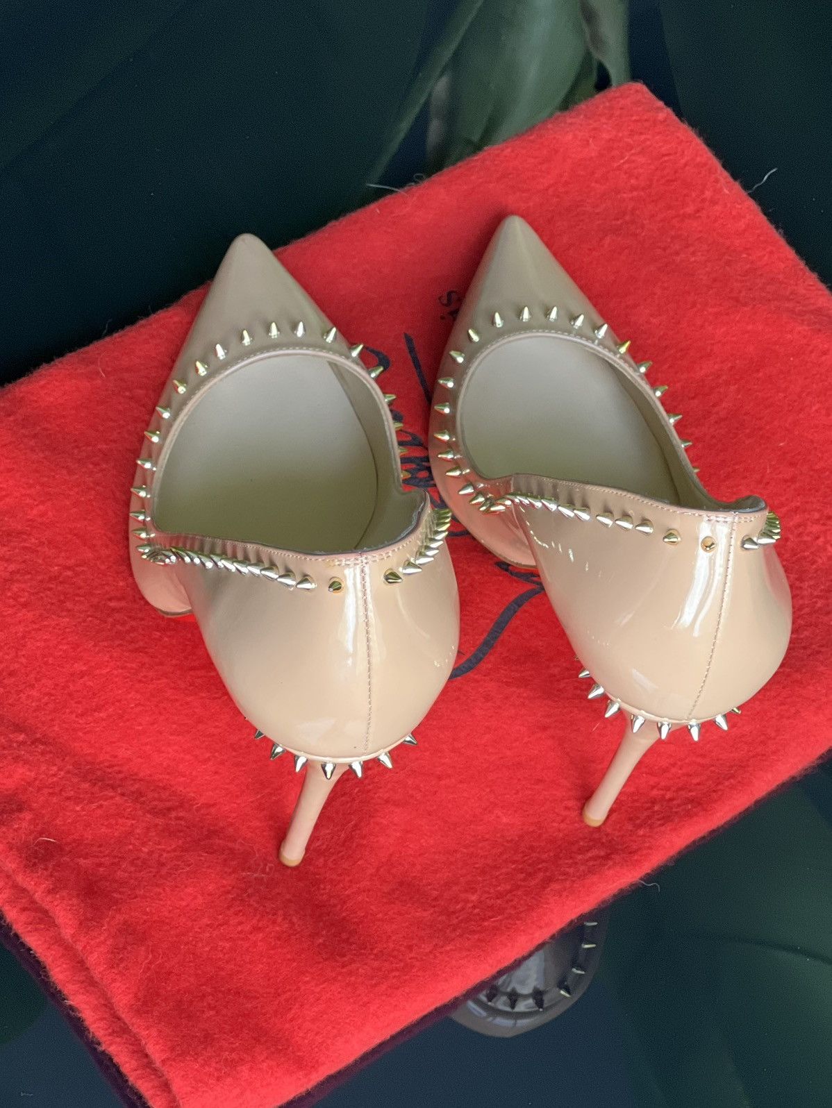 Christian Louboutin Christian Louboutin Nude Patent Spiked Heels Size 37 Size US 7 / IT 37 - 8 Thumbnail