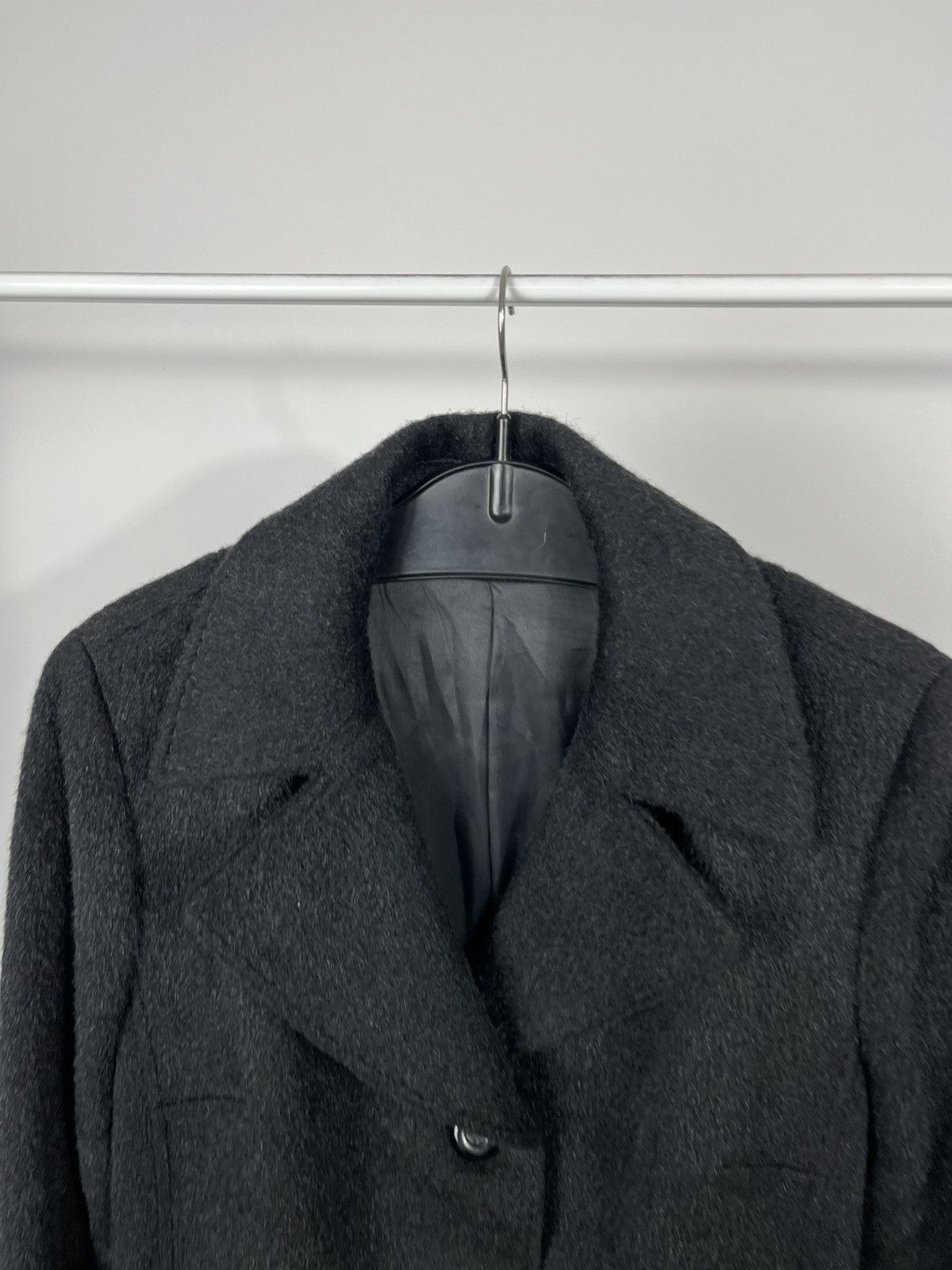 Other Vintage Black Wool Mohair Coat Women Button Mid Length Size M / US 6-8 / IT 42-44 - 4 Thumbnail