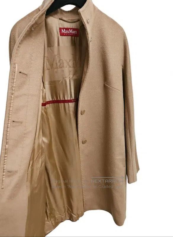 Max Mara MaxMara Beige Wool Mid-Length Coat for Women . Size S / US 4 / IT 40 - 5 Thumbnail