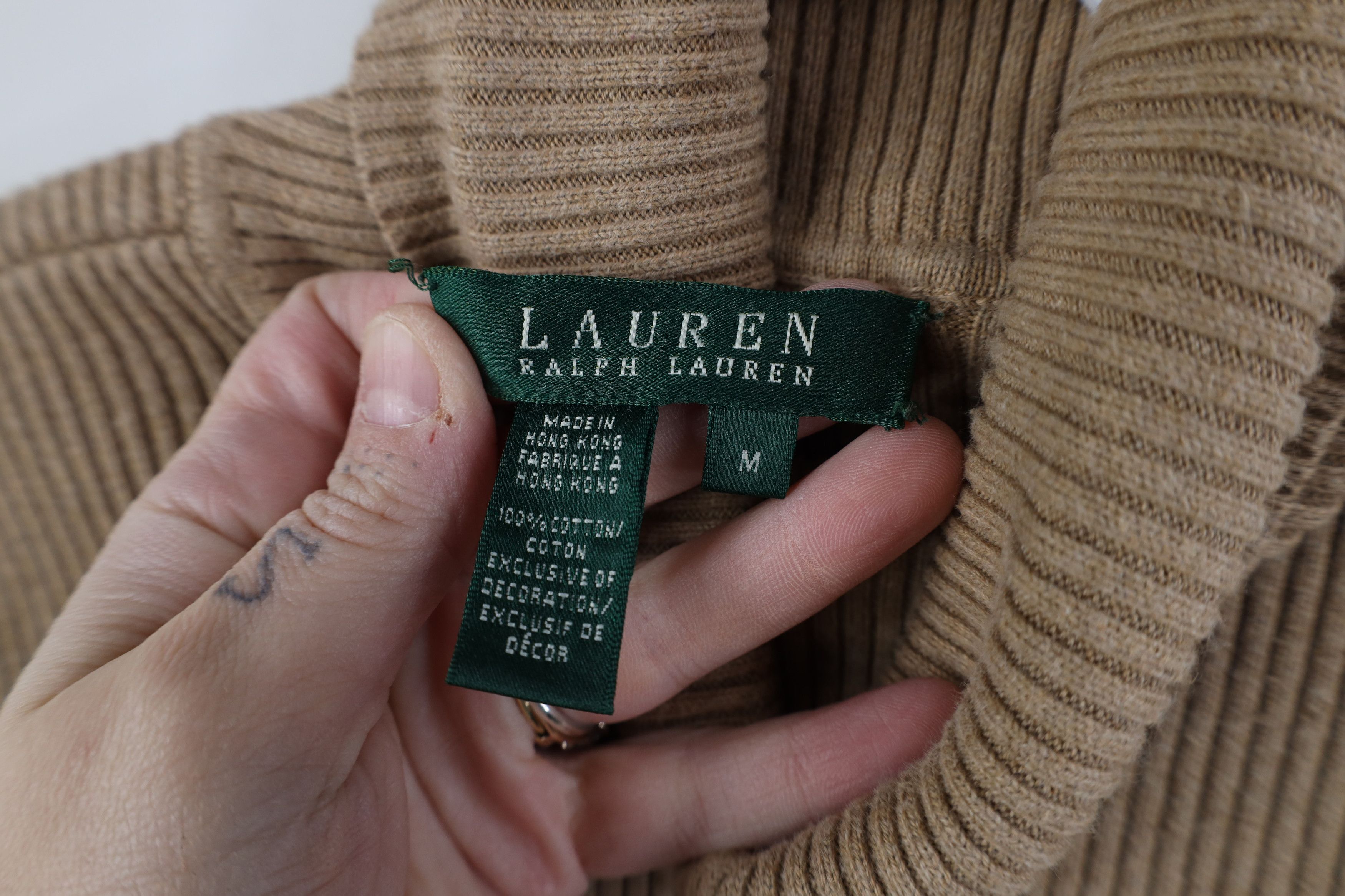 Ralph Lauren Vintage 90s Ralph Lauren Ribbed Knit Turtleneck Sweater Size M / US 6-8 / IT 42-44 - 6 Thumbnail