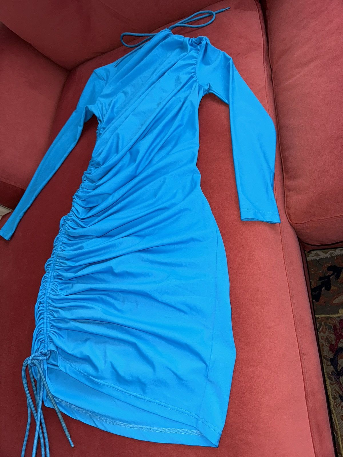 Balenciaga Balenciaga spandex mini dress in cyan, size M-L Size M / US 6-8 / IT 42-44 - 7 Thumbnail