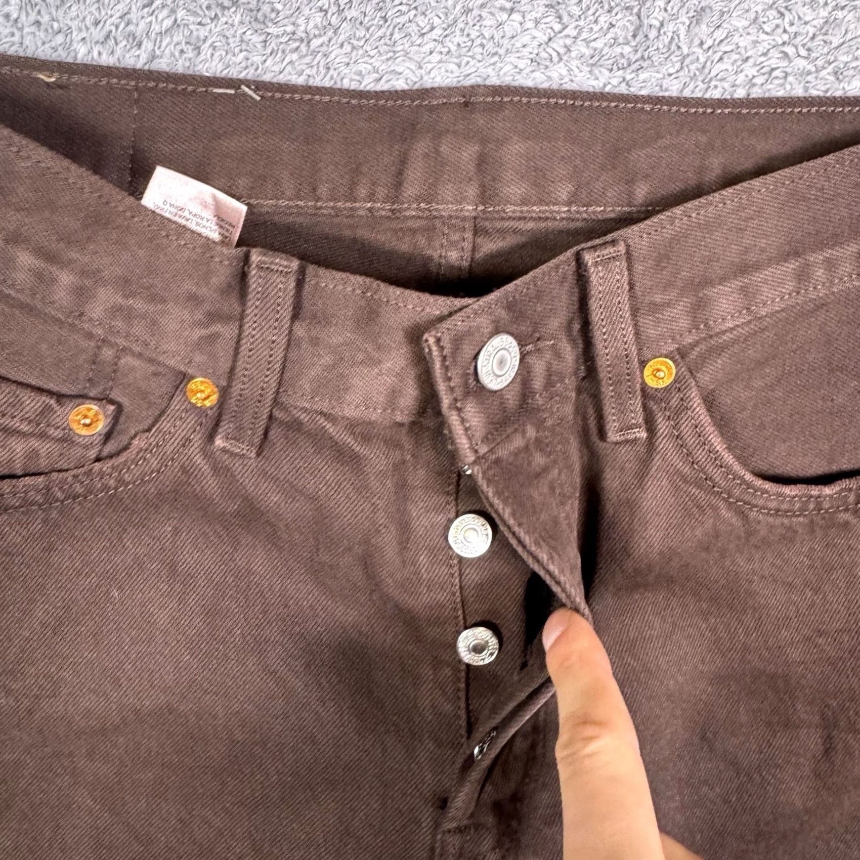 Levi's Levi'S 501xx Jeans - Mens - Y2K Grunge Denim - Button Fly - Medium 28x30 - Brown - Genuine - Size US 28 / EU 44 - 4 Thumbnail