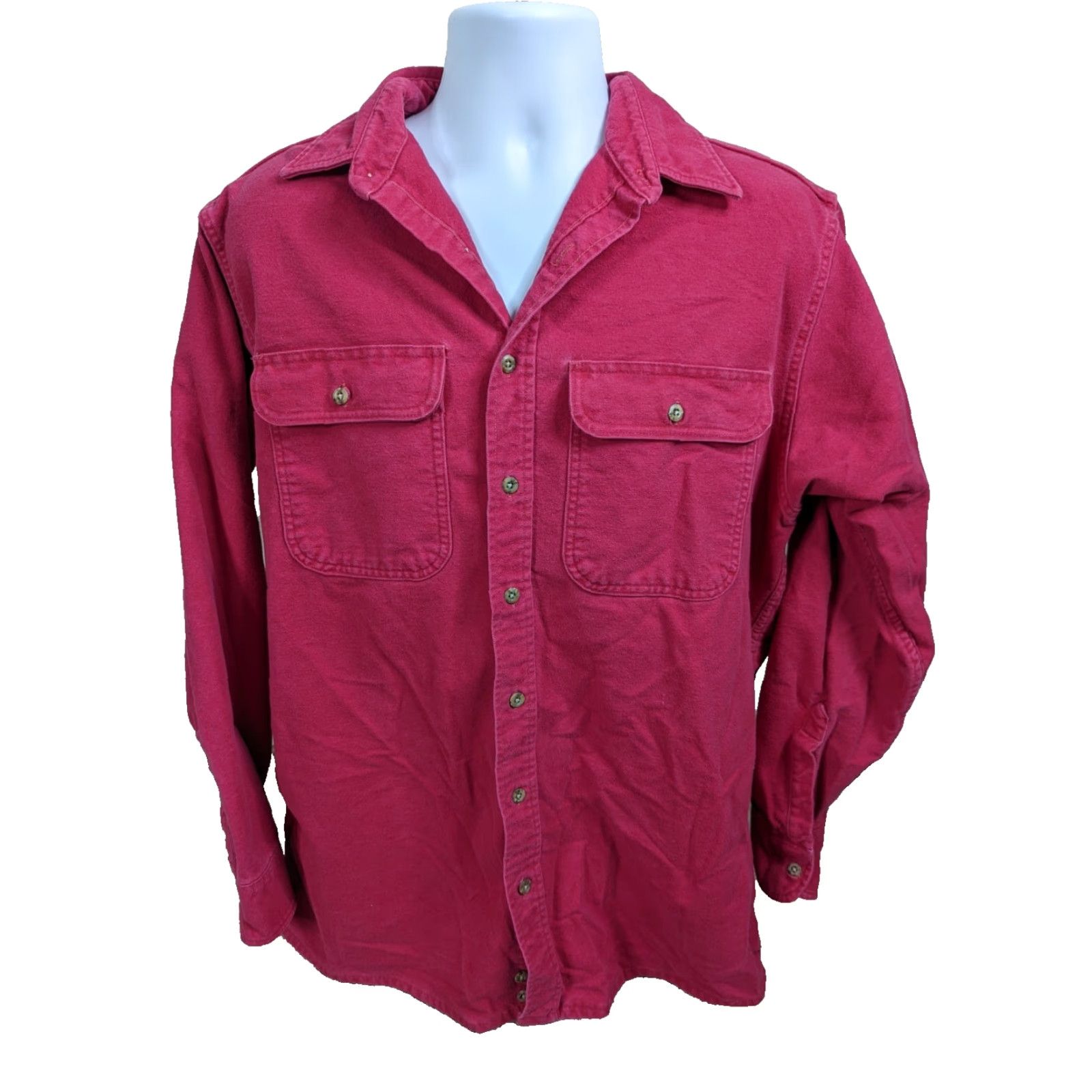 Vintage VINTAGE Gander Mountain CHAMOIS FLANNEL WORK SHIRT Men XL T USA Red XLT Cotton Flannel Heavyweight 80s Button-Up | Workwear Mens Size US XL / EU 56 / 4 - 2 Thumbnail
