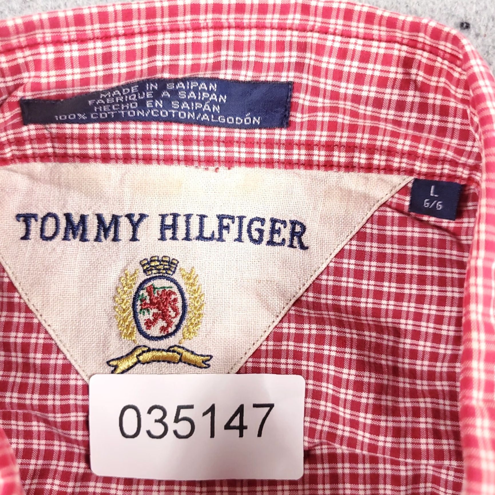 Tommy Hilfiger VINTAGE Tommy Hilfiger Shirt Mens L Red Plaid Button-Up Long Sleeve Casual Shirt Size US L / EU 52-54 / 3 - 6 Thumbnail