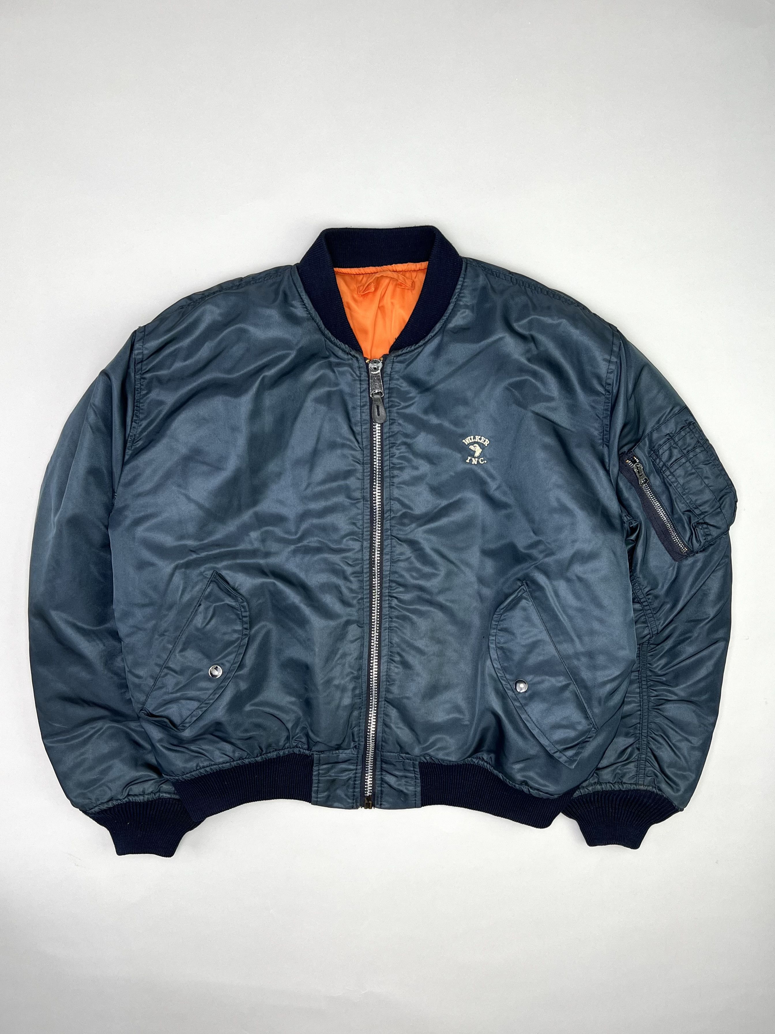 Other WILKER MA-1 BOMBER JACKET BLUE MADE IN USA Size US L / EU 52-54 / 3 - 1 Thumbnail