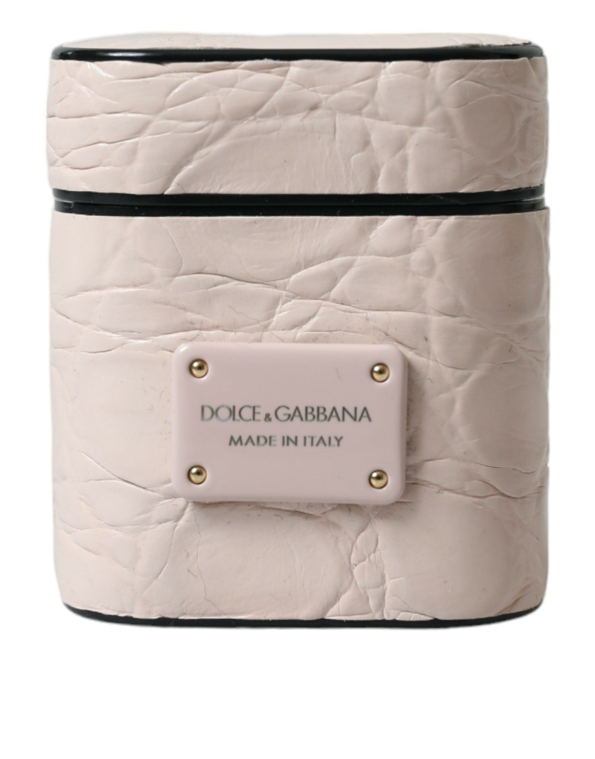 Dolce & Gabbana Elegant Light Pink Leather Airpod Women's Case Size ONE SIZE - 1 Thumbnail