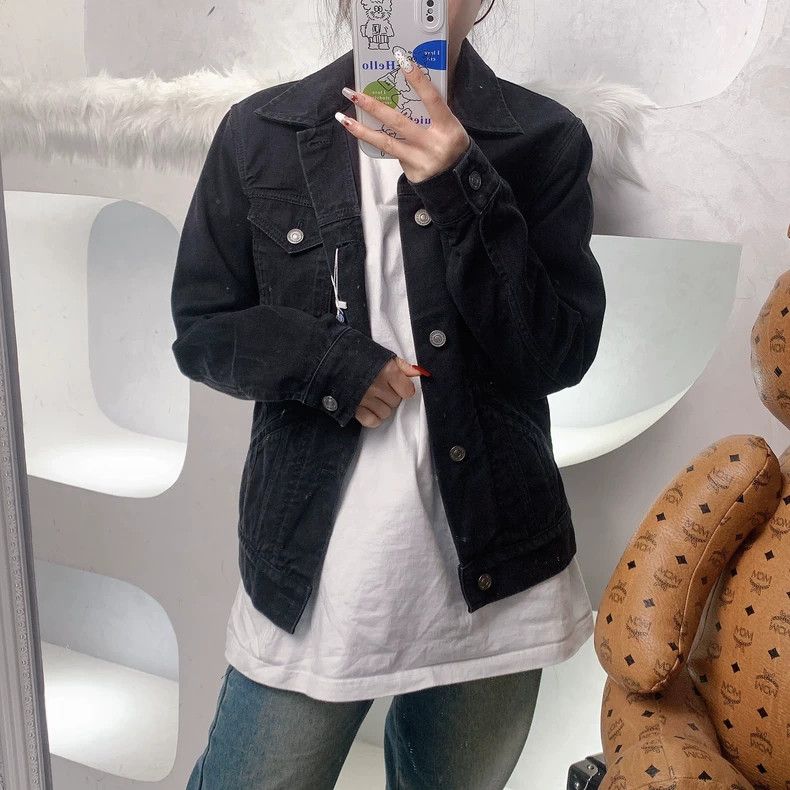 Givenchy Givenchy 98/100 New BALENCIAGA Denim Jacket (Black Women's Size US S / EU 44-46 / 1 - 2 Thumbnail