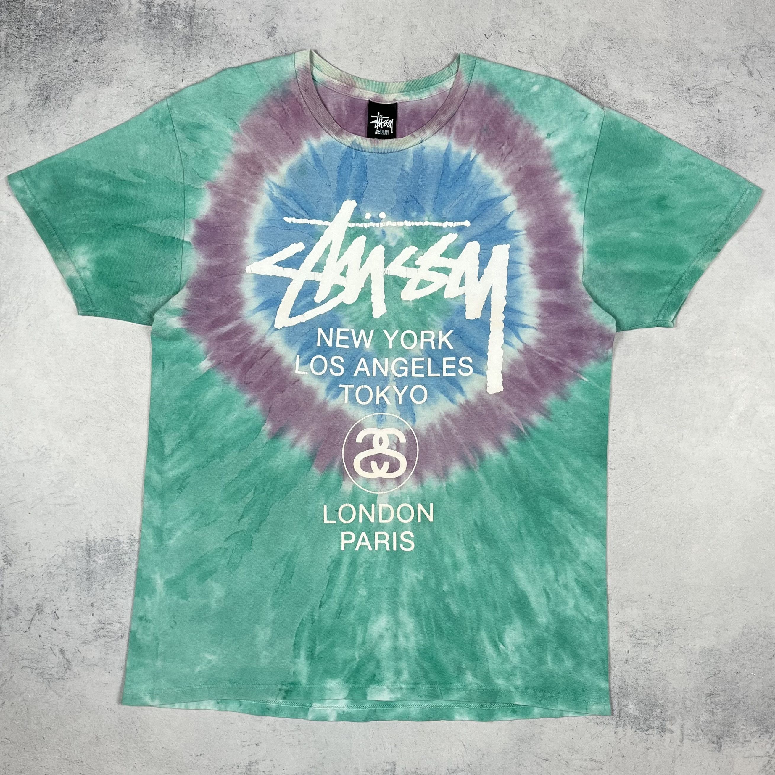Stussy Vintage Stussy World Tour Big Logo Tie-Dye T Shirt 00’s Size US M / EU 48-50 / 2 - 2 Thumbnail