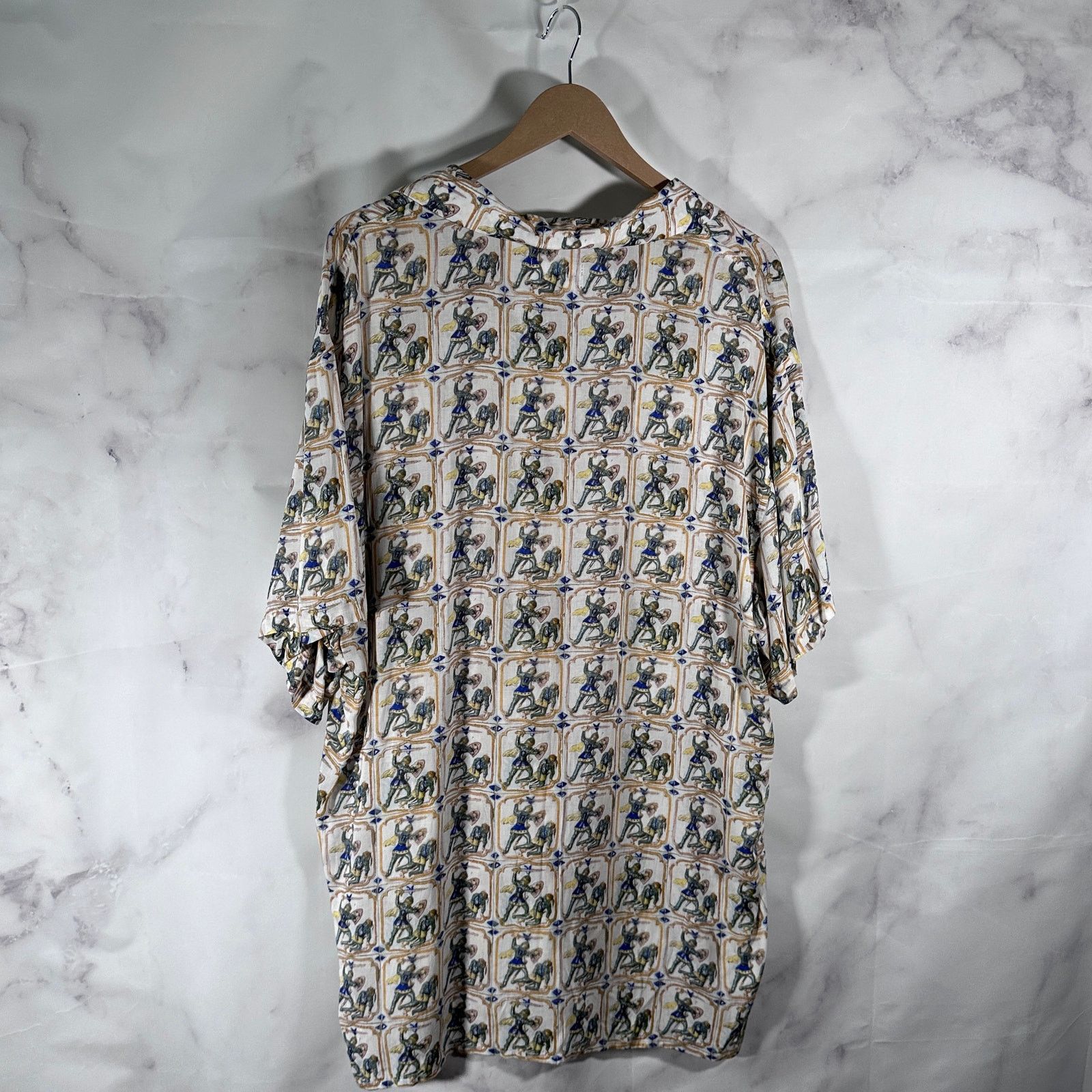Andrew Knight Graphic Camp Collar Rayon Shirt Size US XL / EU 56 / 4 - 4 Thumbnail