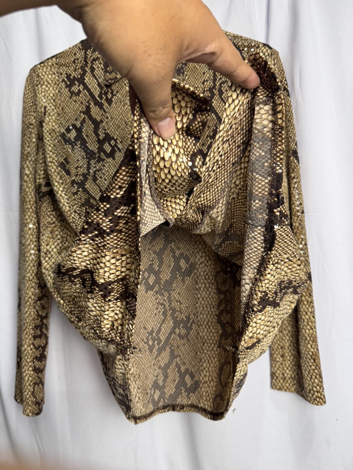 If Six Was Nine × Japanese Brand × Vintage Snake Pyhton Skin Button Shirt Unknow Size US M / EU 48-50 / 2 - 4 Thumbnail
