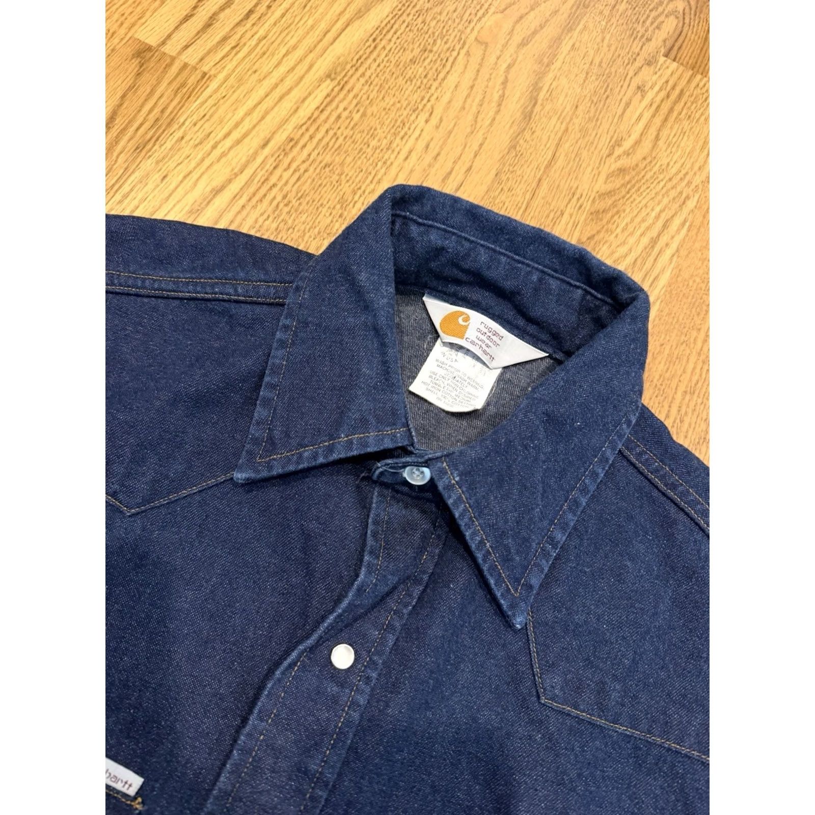 Carhartt VINTAGE Carhartt Heavy Denim Pearl Snap Shirt Size US L / EU 52-54 / 3 - 5 Thumbnail