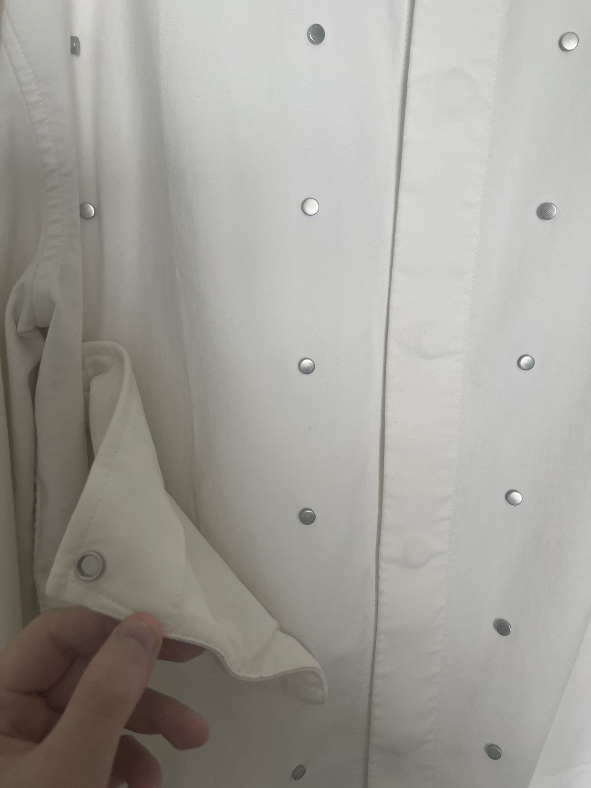 Bottega Veneta WHITE GABARDINE STUDDED SHIRT Size US L / EU 52-54 / 3 - 4 Thumbnail