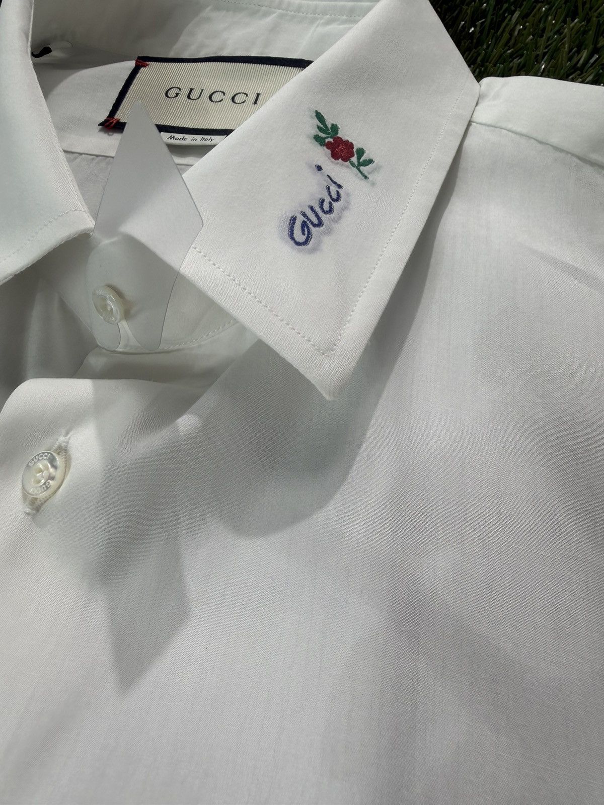Gucci Gucci Floral Embroidered Collar Dress Shirt Made In Italy Size US XL / EU 56 / 4 - 4 Thumbnail