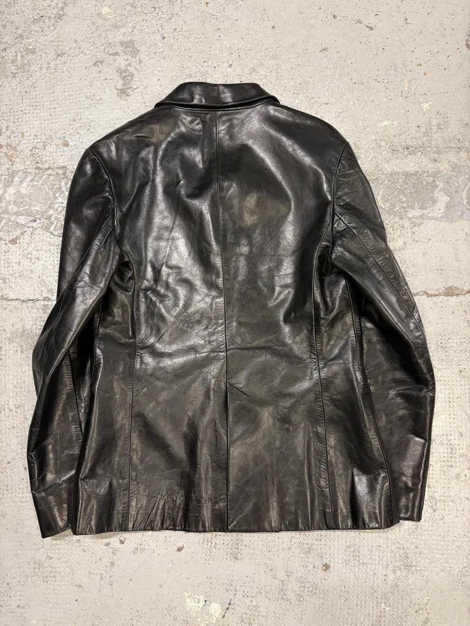 Prada 2000s Prada Black Minimalist Leather Blazer Jacket Size M / US 6-8 / IT 42-44 - 6 Thumbnail