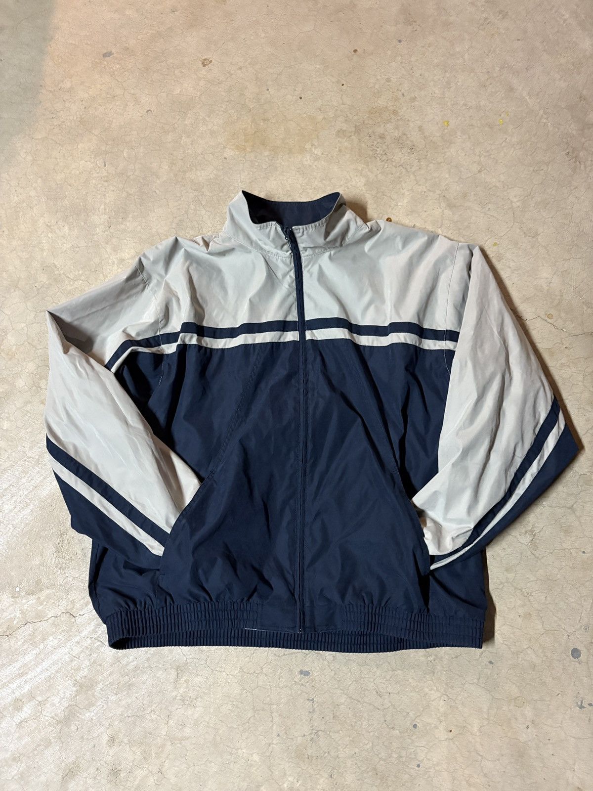Croft & Barrow Vintage 90s Croft & Barrow Stripe Windbreaker Jacket Navy Size US L / EU 52-54 / 3 - 2 Thumbnail