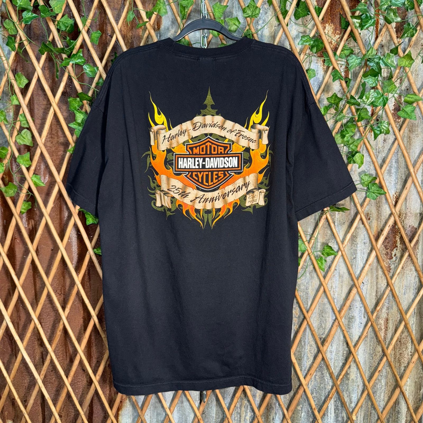 Harley Davidson Vintage Y2K Harley Davidson motorcycle 2000s flame t-shirt Size US XXL / EU 58 / 5 - 1 Thumbnail